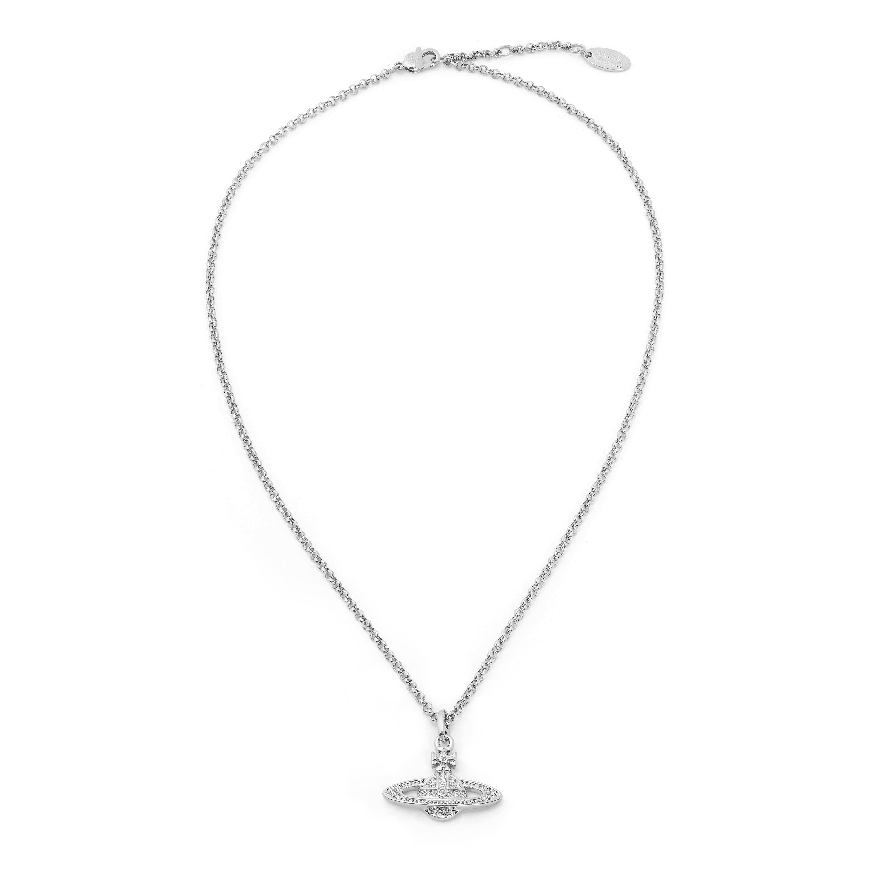 Plat/Cryst P116 - Vivienne Westwood - Women's Saturn Orb Pendant Necklace - 2