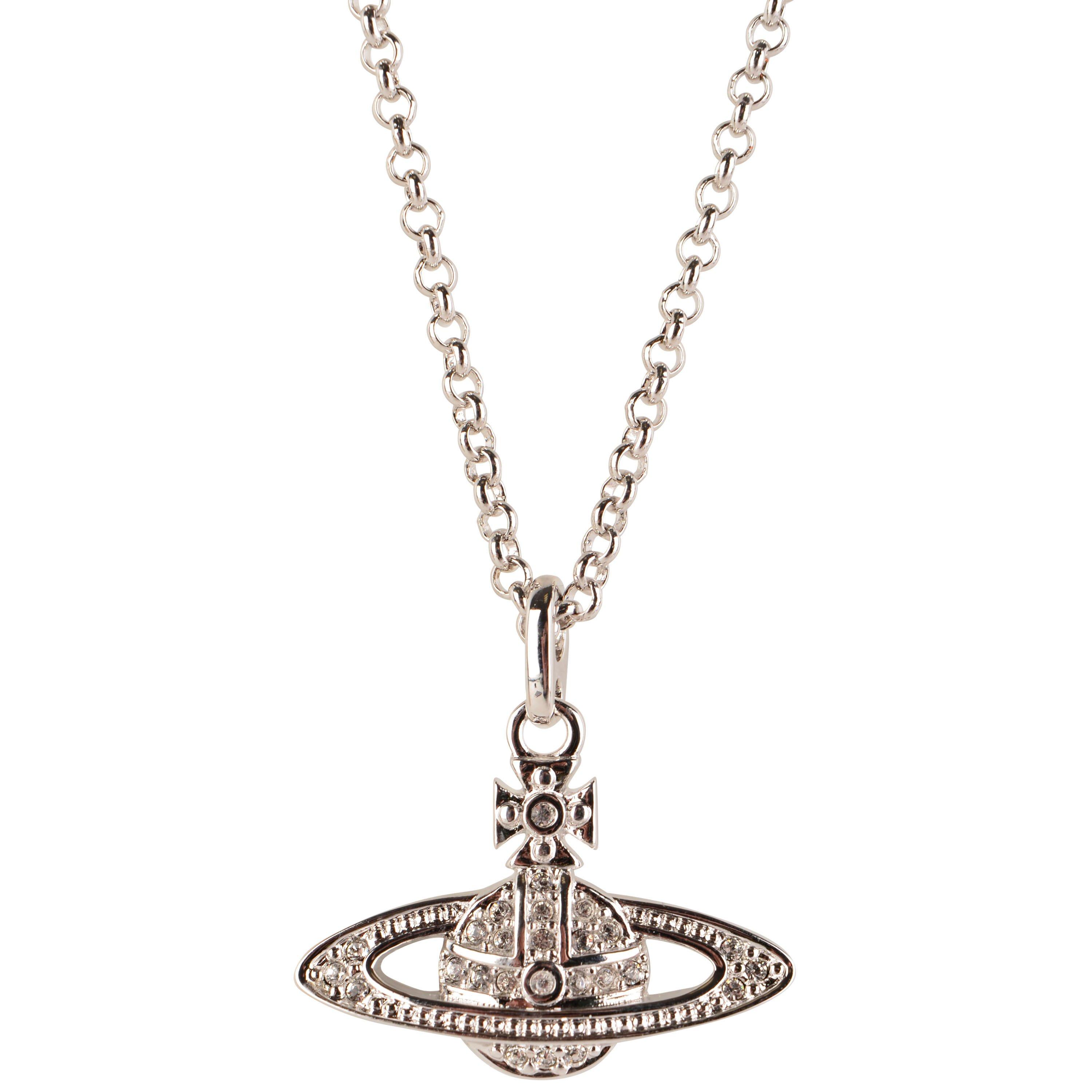 Plat/Cryst P116 - Vivienne Westwood - Women's Saturn Orb Pendant Necklace - 3