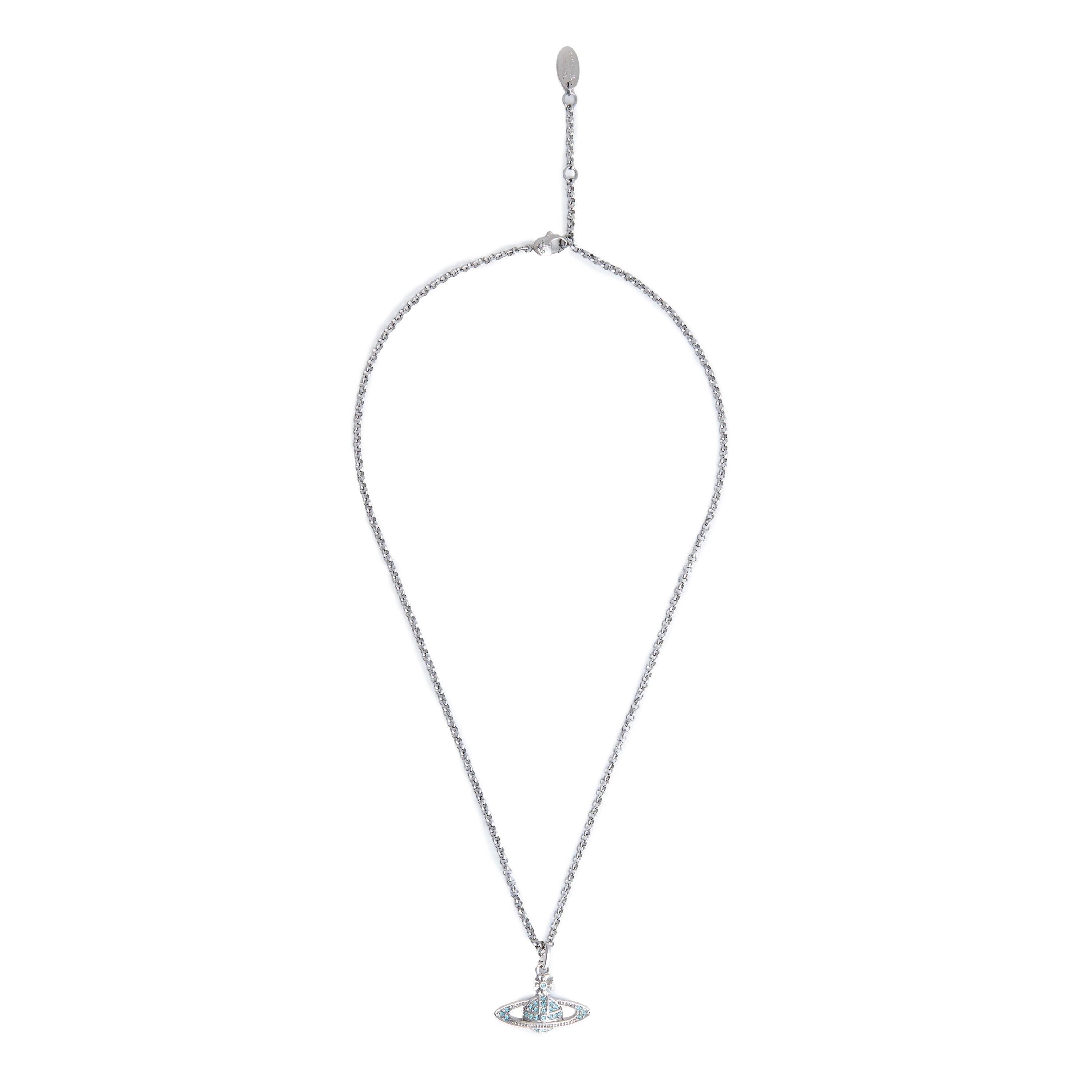 Vivienne Westwood Women's Saturn Orb Pendant Necklace - PLATINUM / AQUA