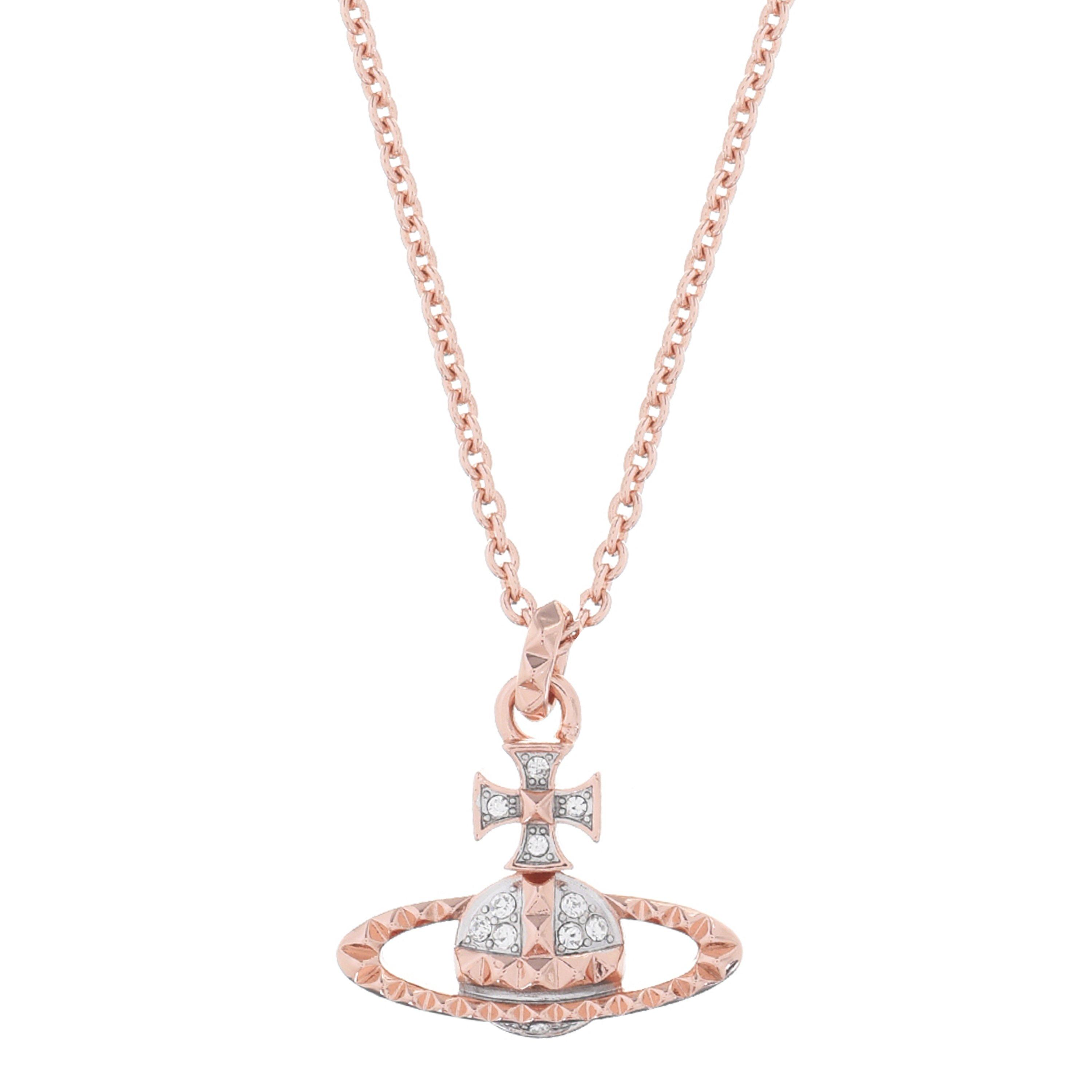 ヴィヴィアン　MAYFAIR BAS RELIEF PENDANT Mayfair Bas Relief Pendant Necklace in Rhodium-Crystal