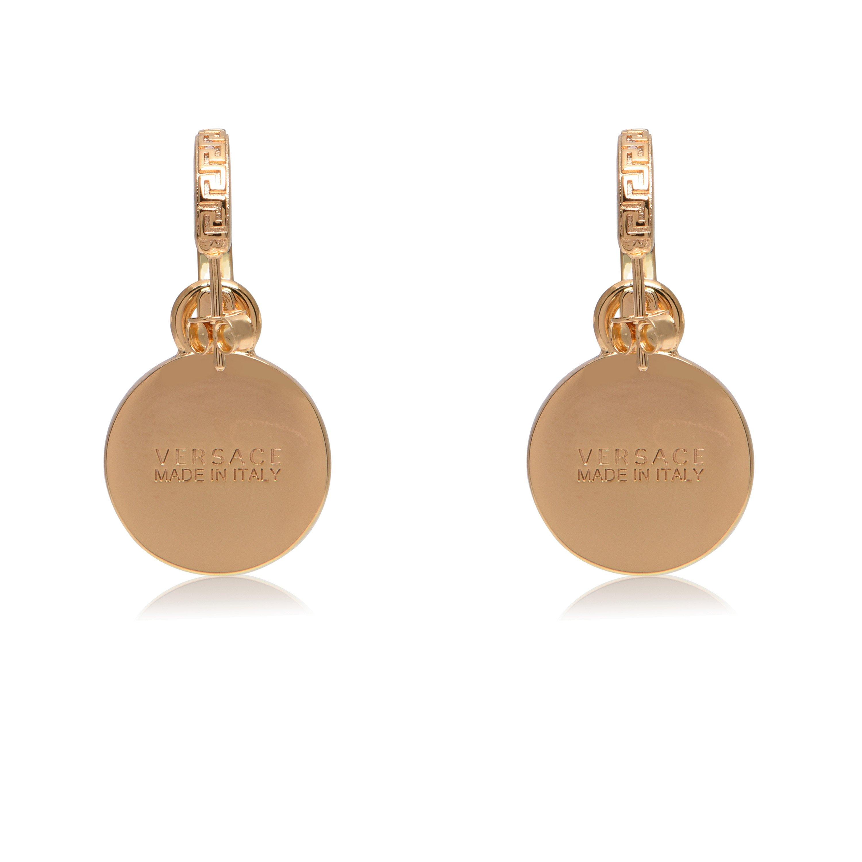 White/Gold D01O - Versace - Greca And Medusa Drop Earings - 2