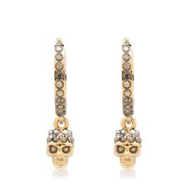 Alexander McQueen WomenS Skull Pave Hoop Earrings