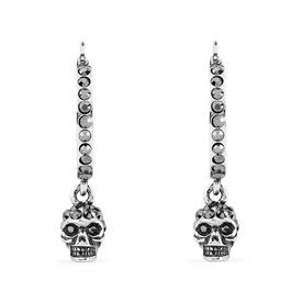 Alexander McQueen WomenS Skull Pave Hoop Earrings