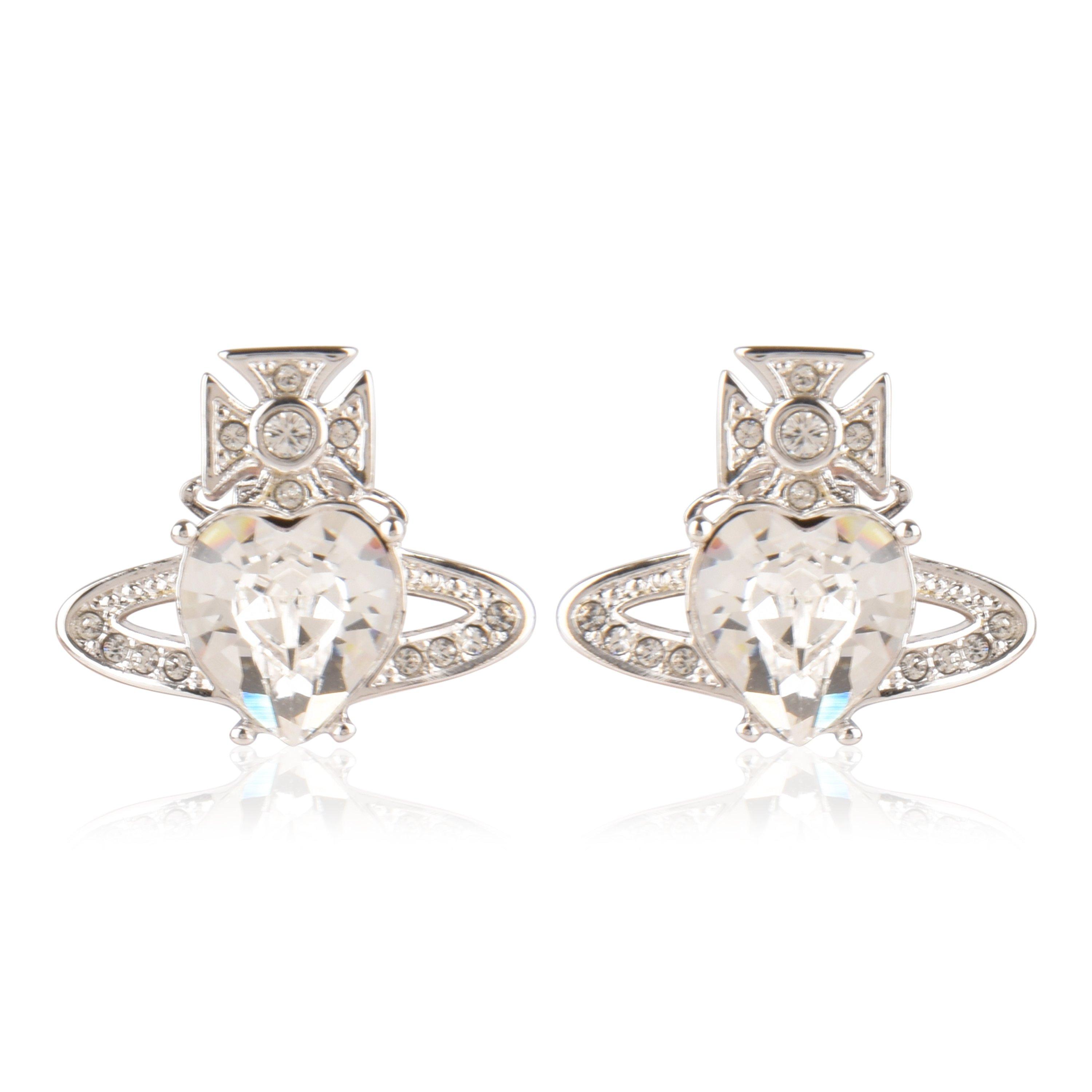 Plat/Wht P169 - Vivienne Westwood - Womens Ariella Earrings - 1