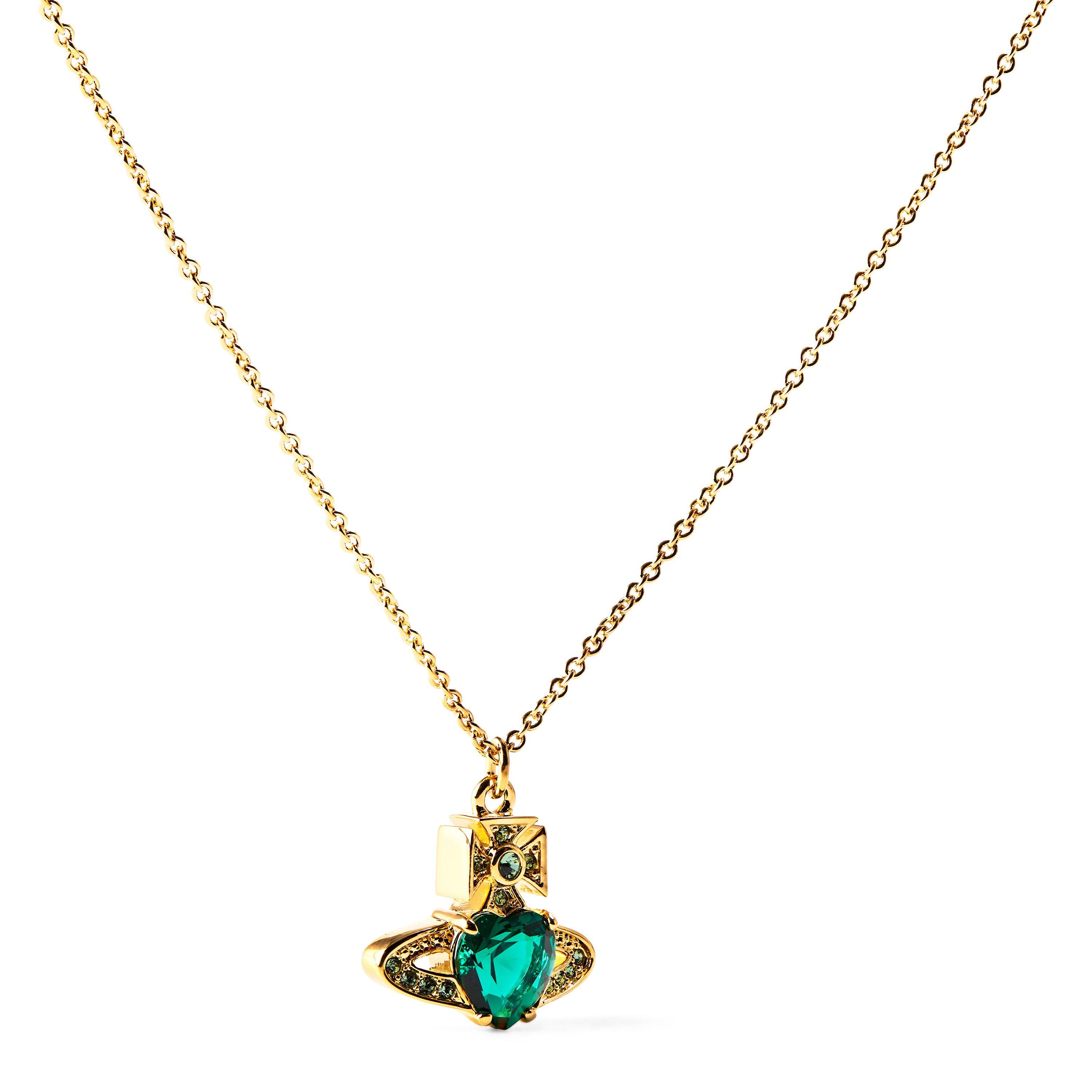 Vivienne Westwood Women's Lacework Ariella Pendant Necklace - GOLD / EMERALD