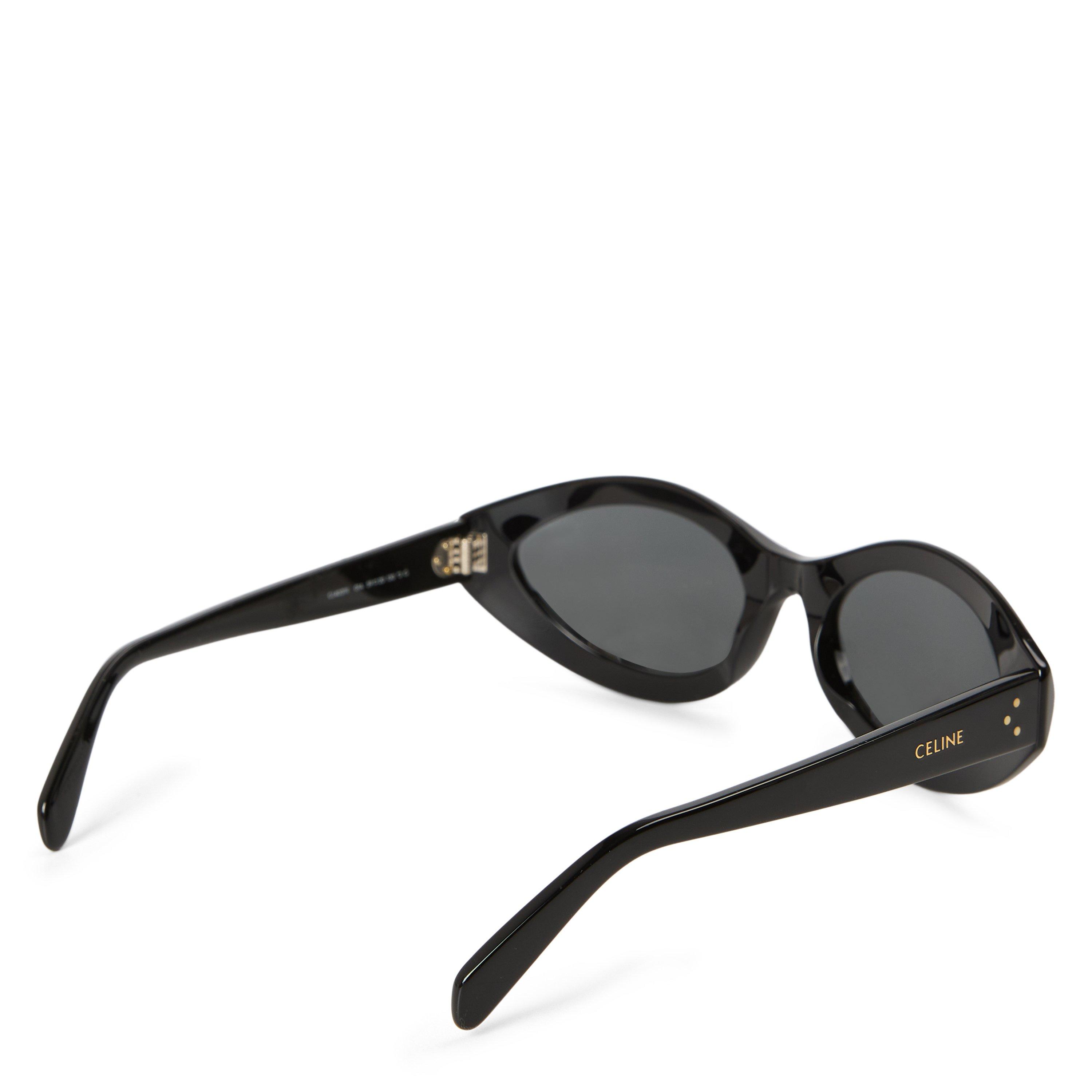 BLACK - Celine - CELINE WIDE OVAL ACETATE - 2