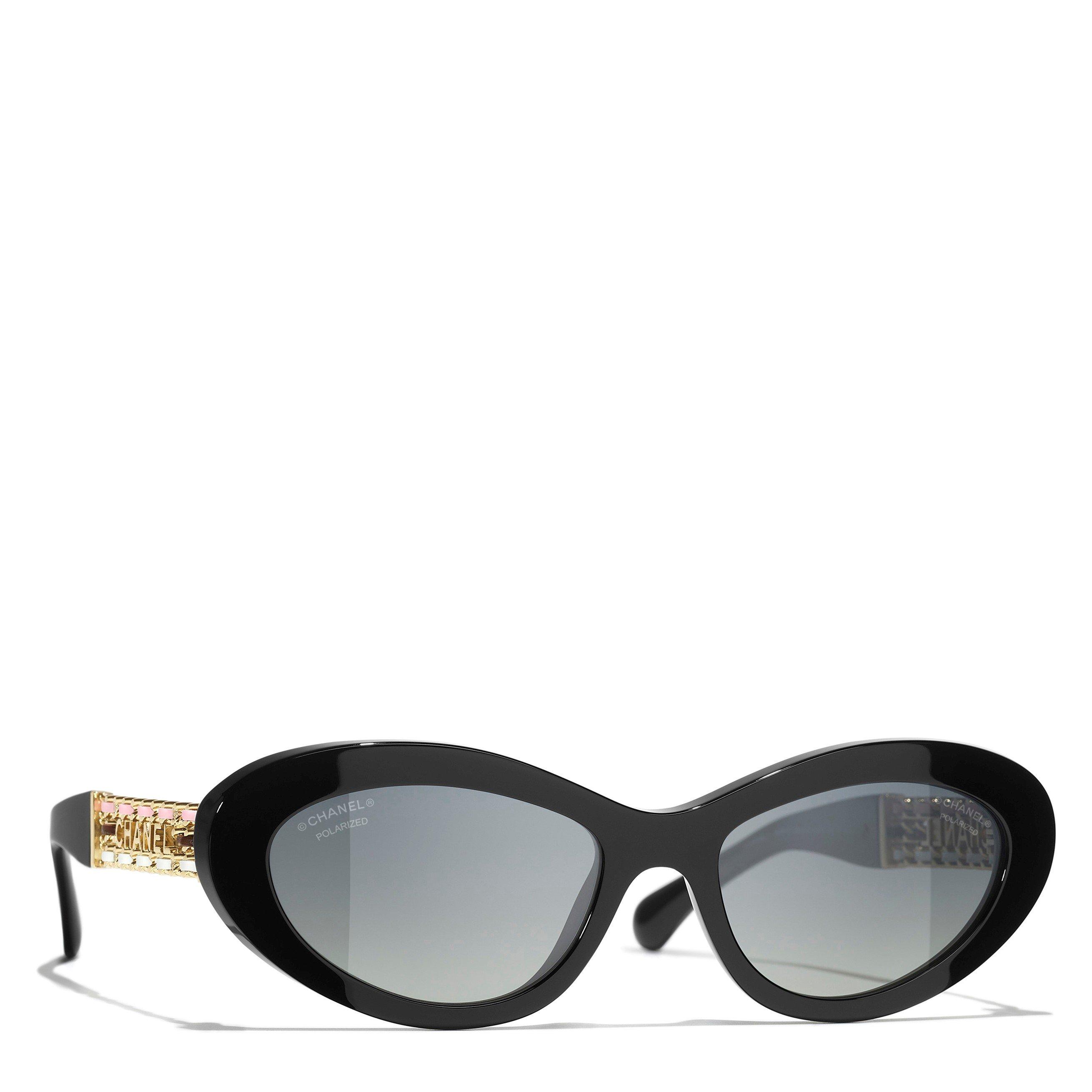 BLACK - CHANEL - CHANEL F OVAL ACETATE METAL SG - 1