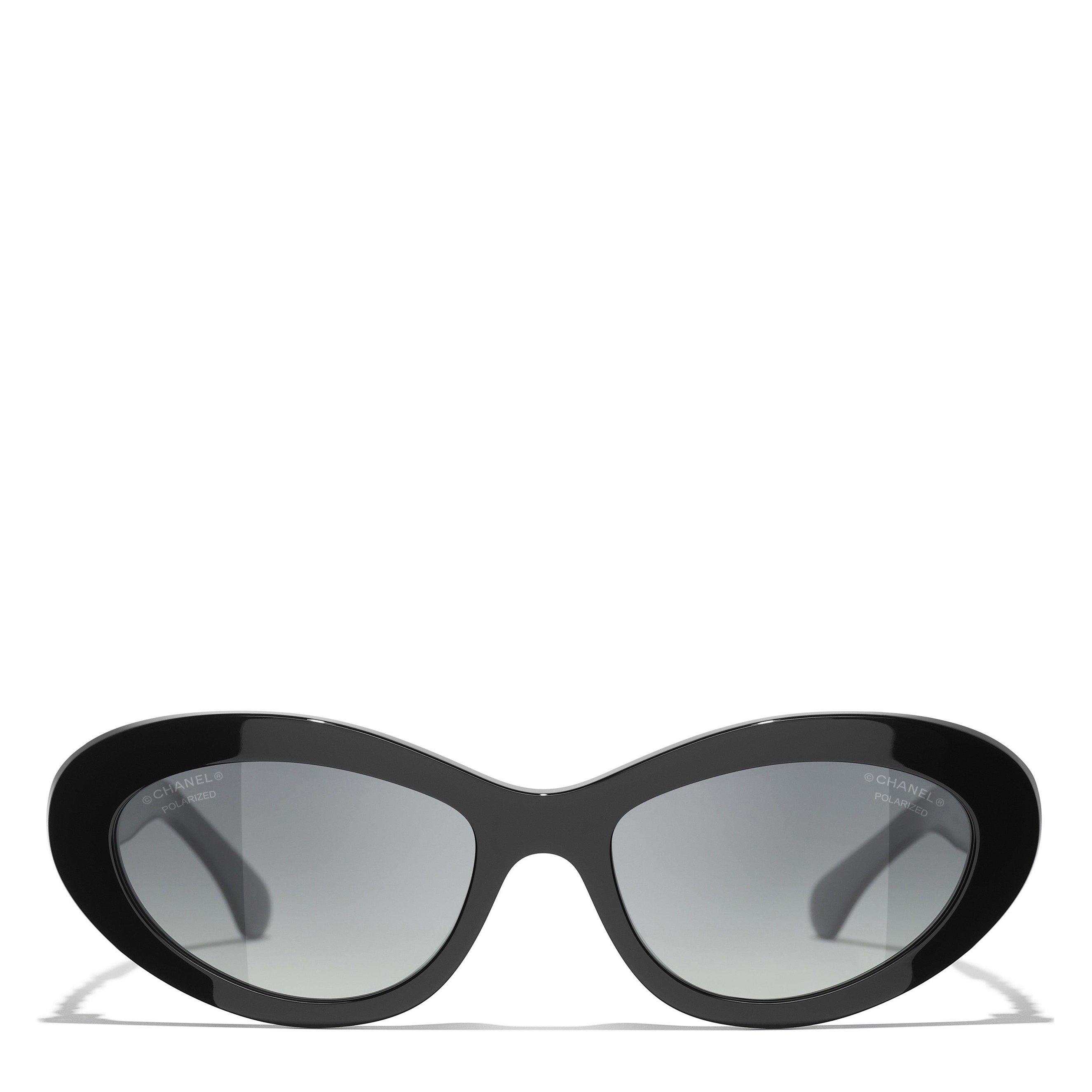 BLACK - CHANEL - CHANEL F OVAL ACETATE METAL SG - 2