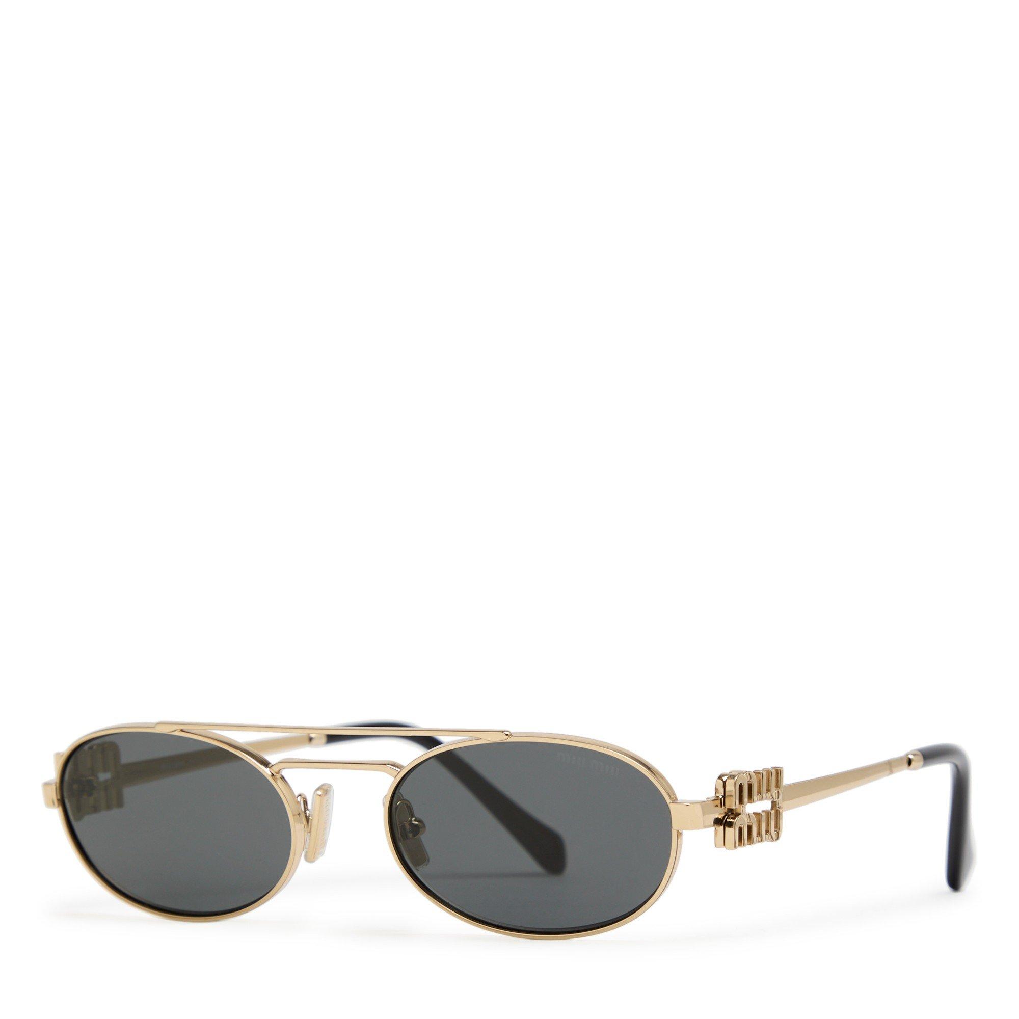 BLACK AND OTHER - Miu Miu - MIU MIU F LOGO OVAL METAL SG - 1