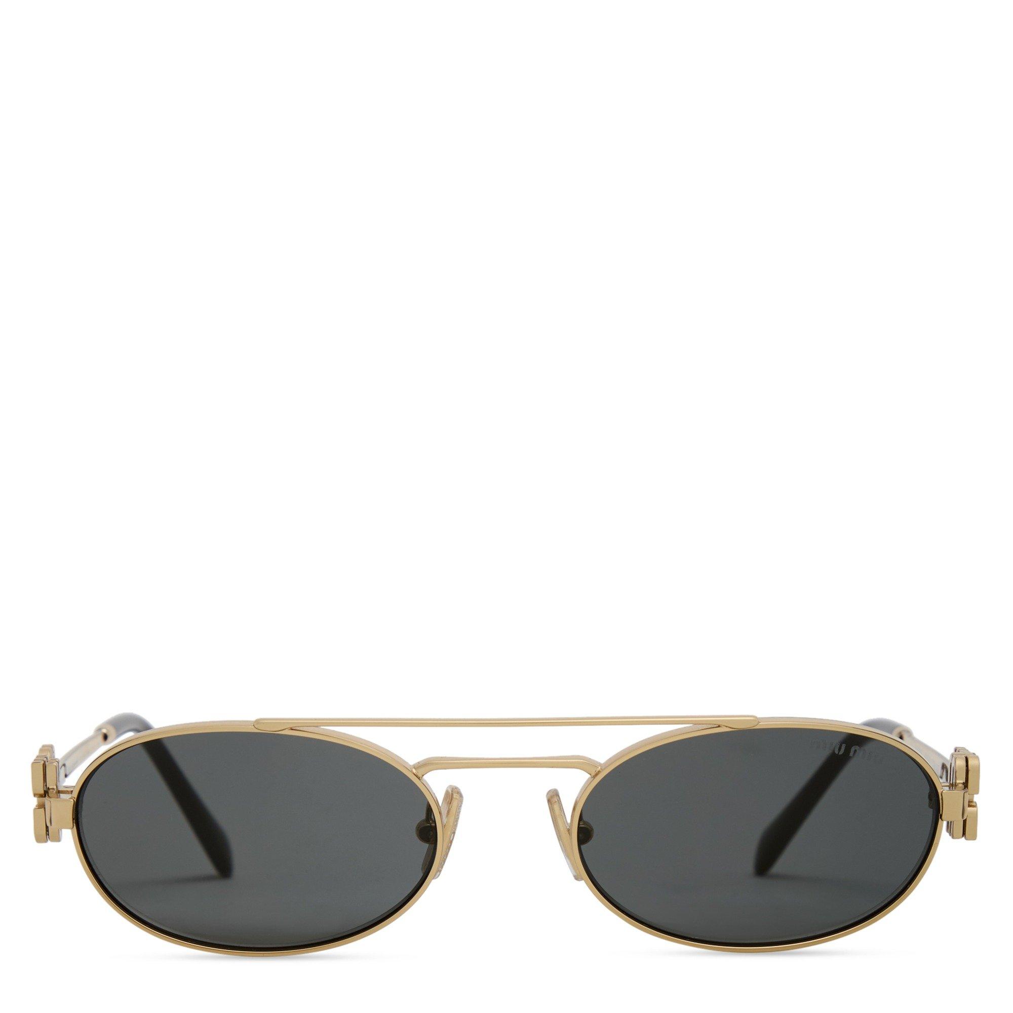 BLACK AND OTHER - Miu Miu - MIU MIU F LOGO OVAL METAL SG - 2