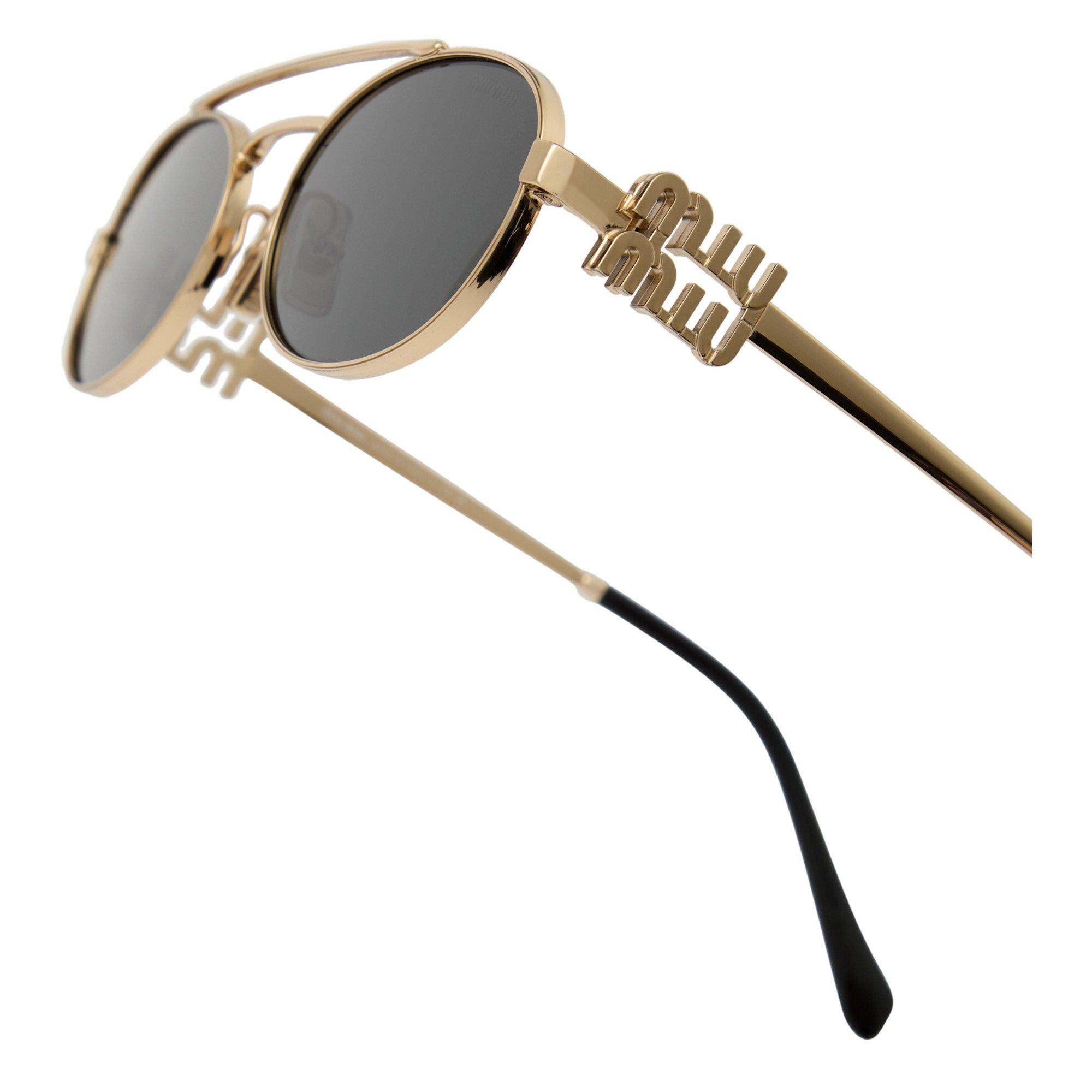 BLACK AND OTHER - Miu Miu - MIU MIU F LOGO OVAL METAL SG - 3