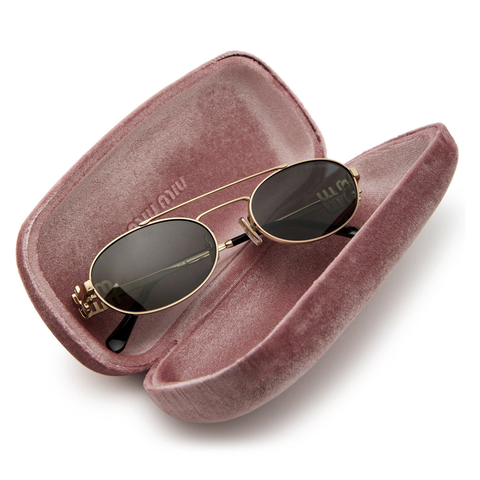 BLACK AND OTHER - Miu Miu - MIU MIU F LOGO OVAL METAL SG - 4