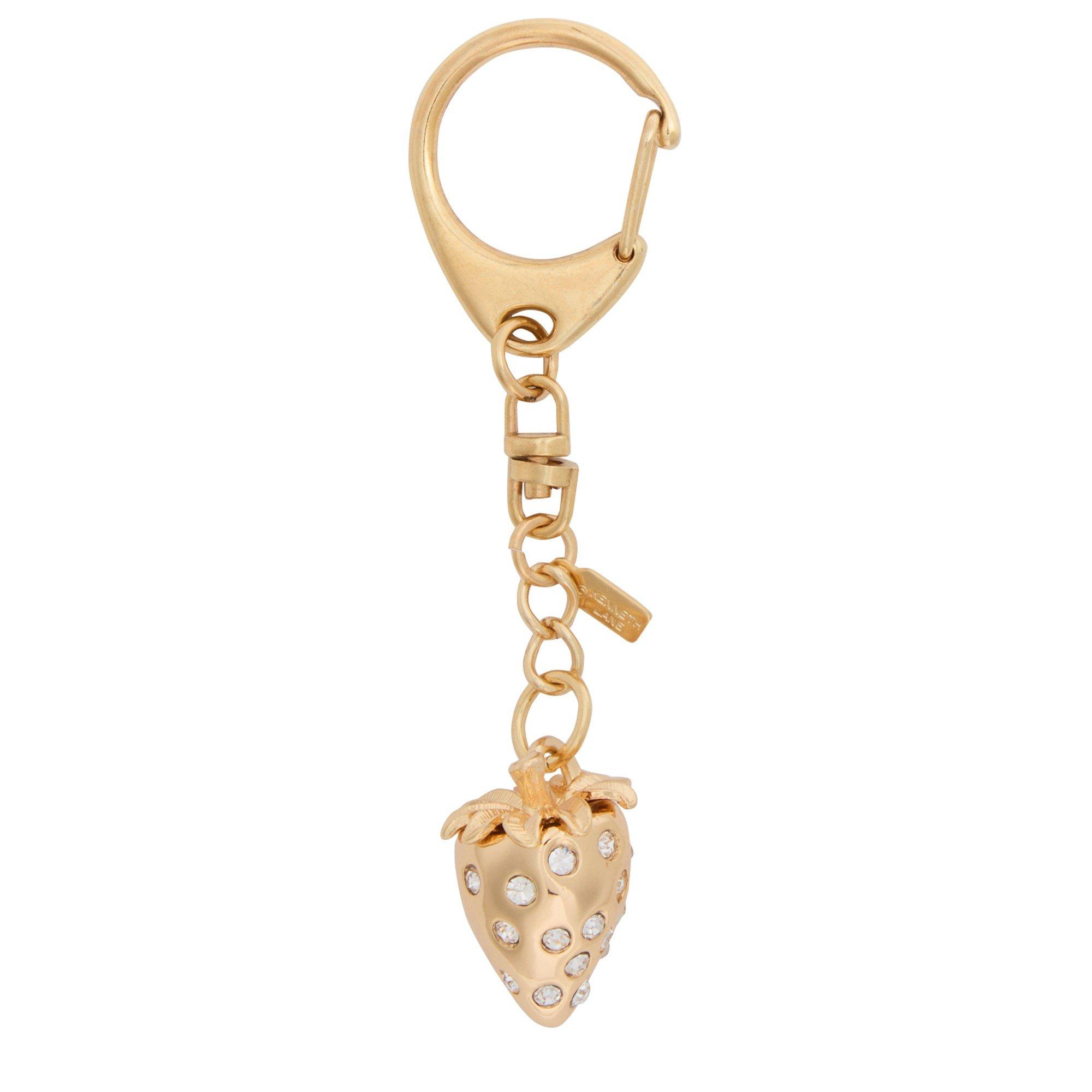 GOLD - Kenneth Jay Lane - STRAWBERRY GOLD CRYSTAL CHARM