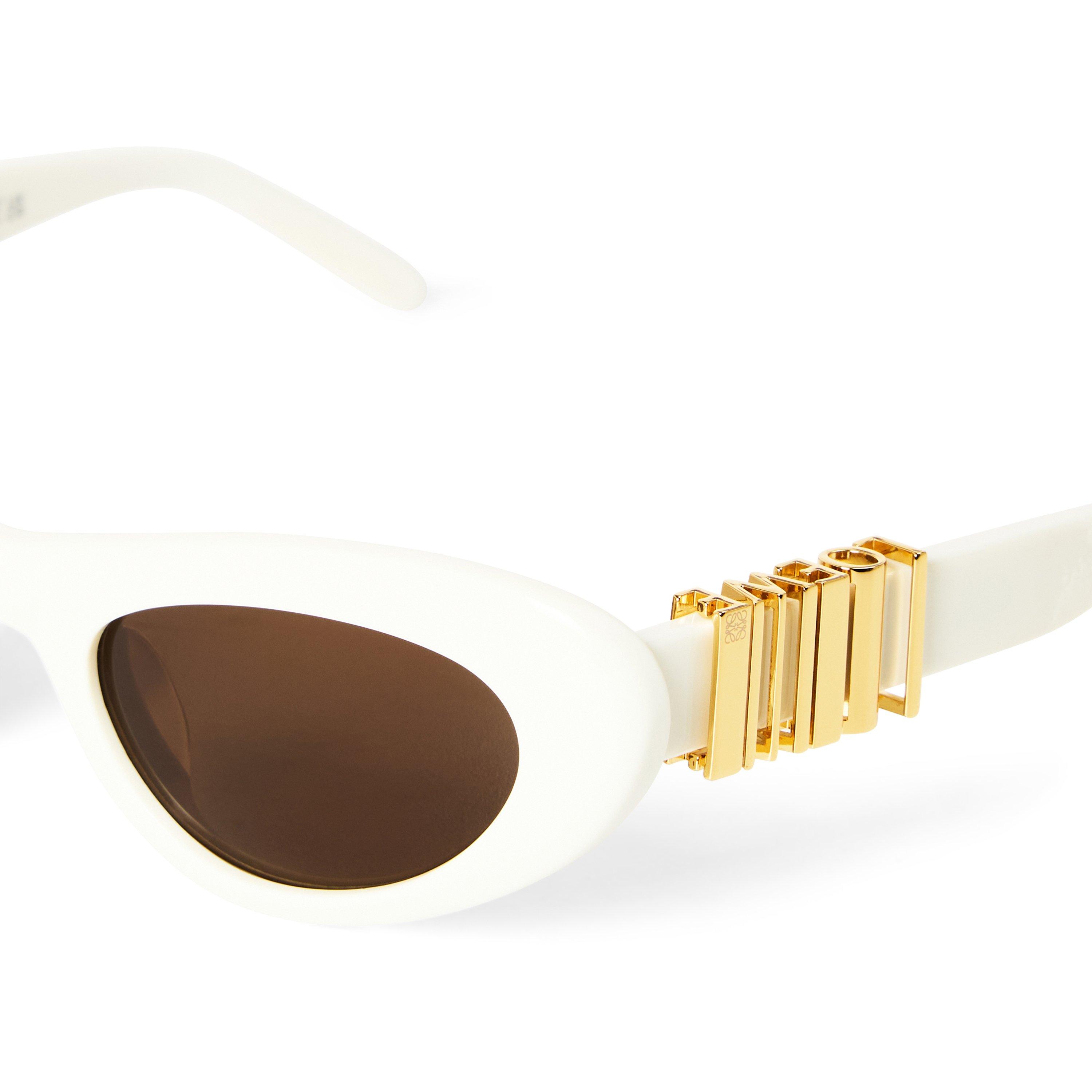 WHITE - Loewe - Women's F Slim Oval Acetate Sunglasses - 3