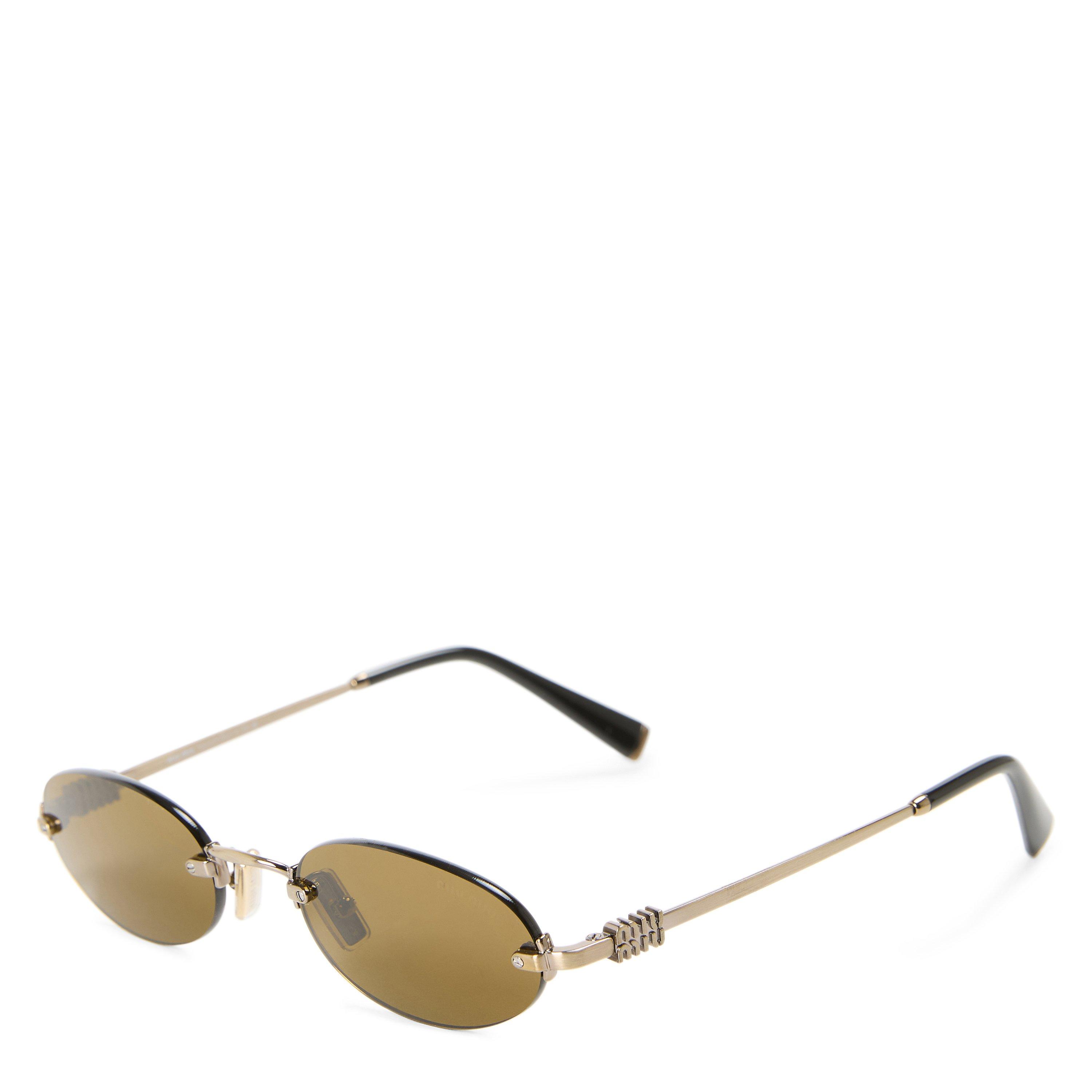 GOLD - Miu Miu - MIU MIU RIMLESS OVAL METAL SG - 1