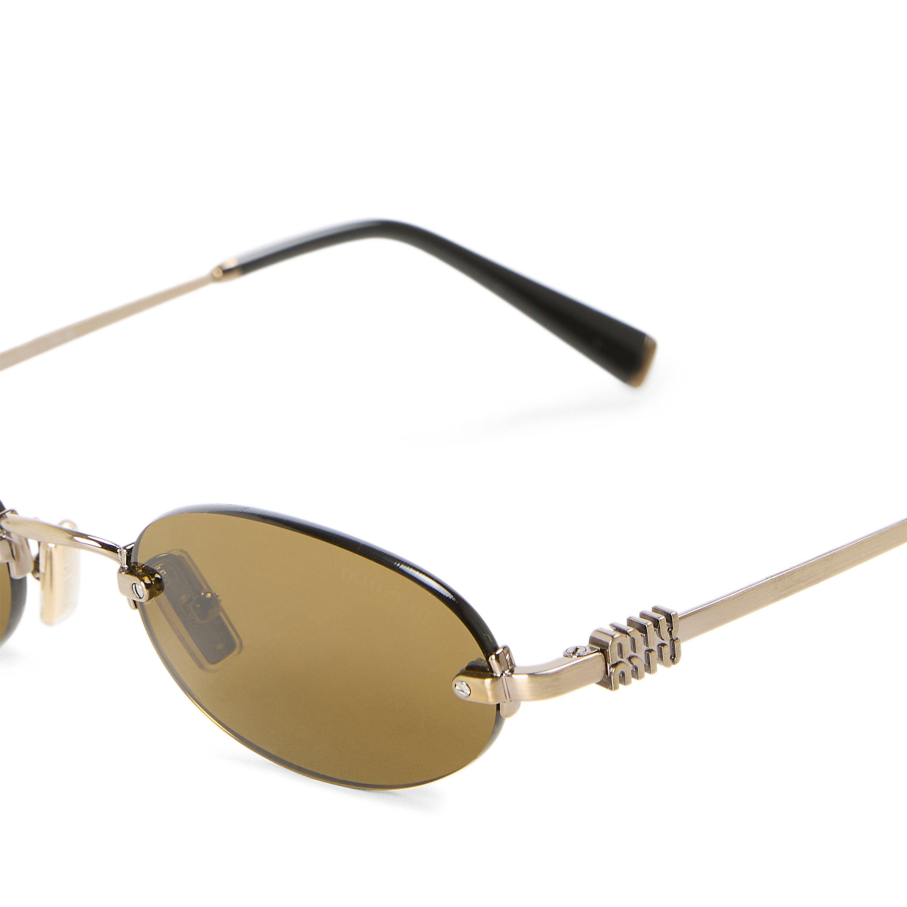 GOLD - Miu Miu - MIU MIU RIMLESS OVAL METAL SG - 3