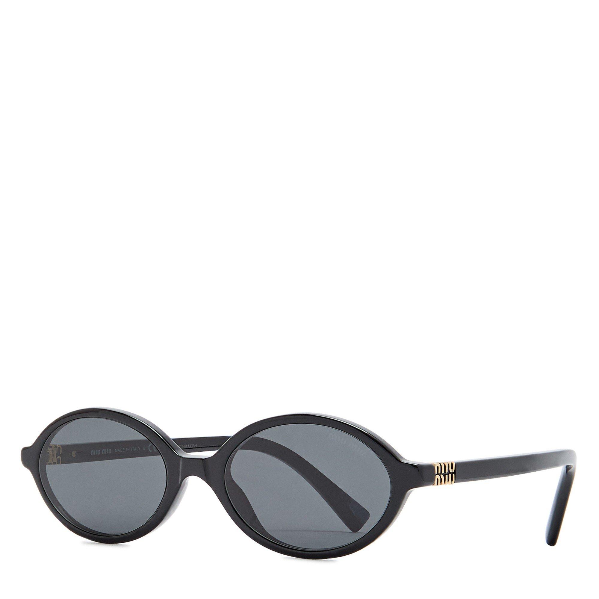 BLACK - Miu Miu - MIU MIU OVAL ACETATE SG - 1