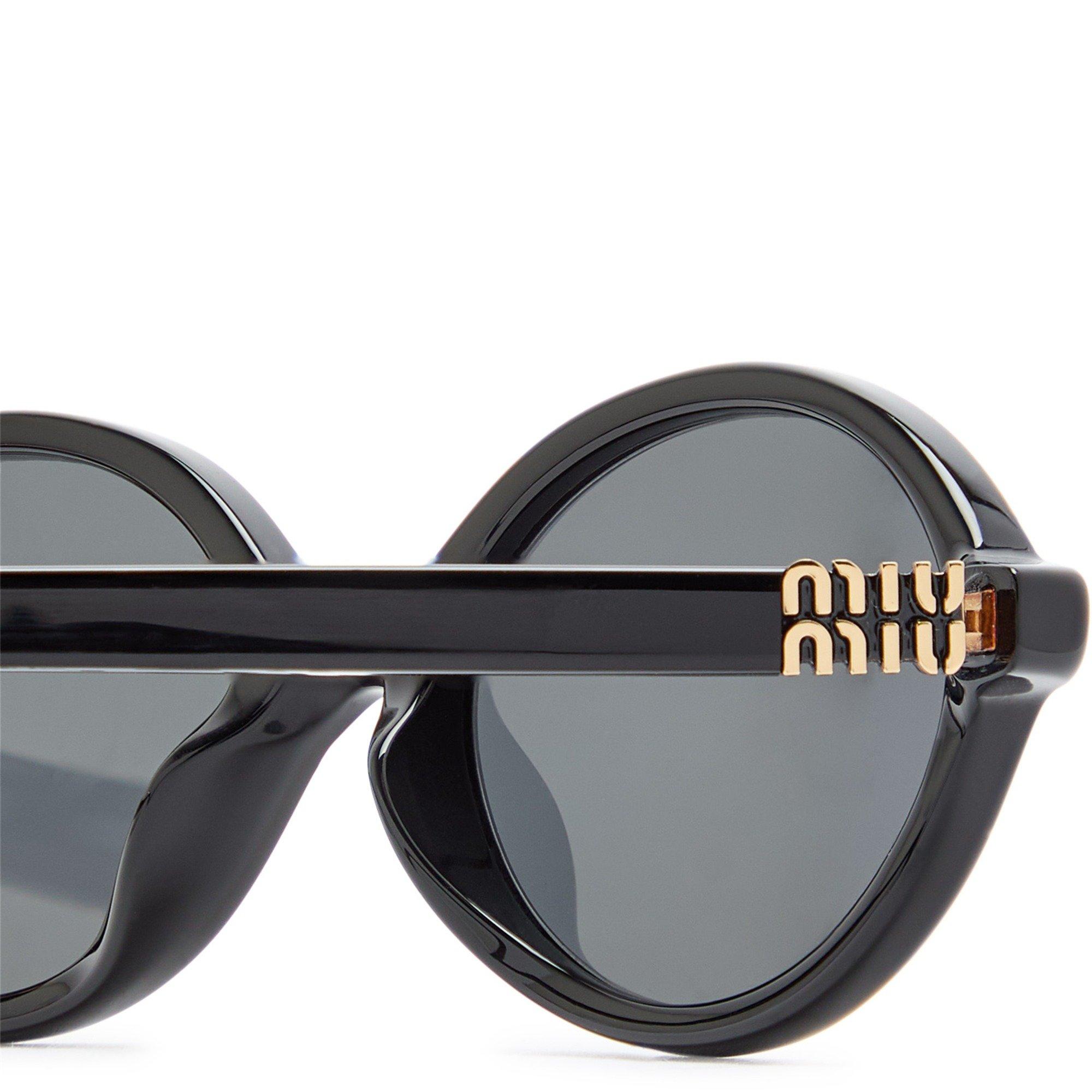 BLACK - Miu Miu - MIU MIU OVAL ACETATE SG - 3
