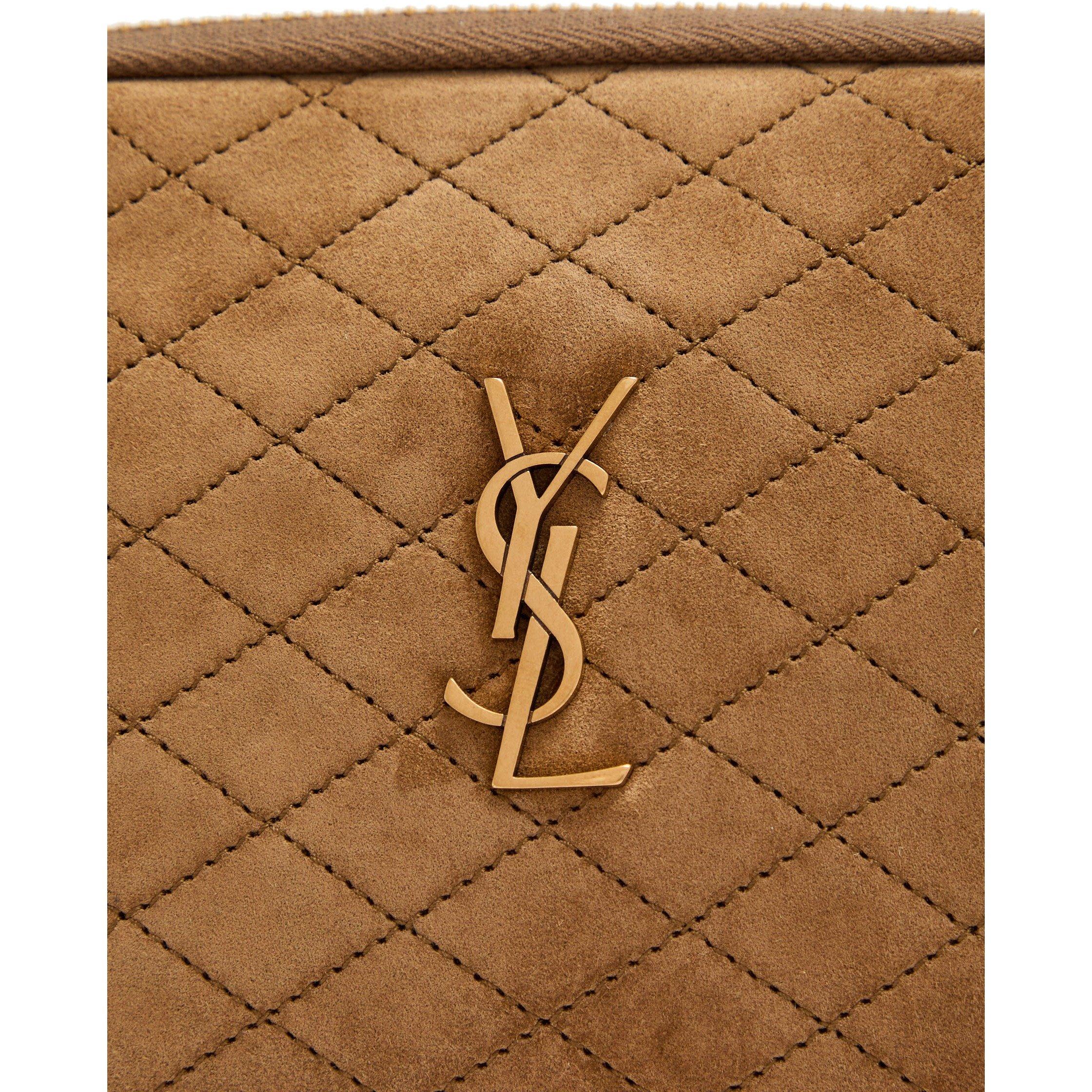 BROWN - Saint Laurent - HALF MOON GABY SUEDE CAMERA BA - 4