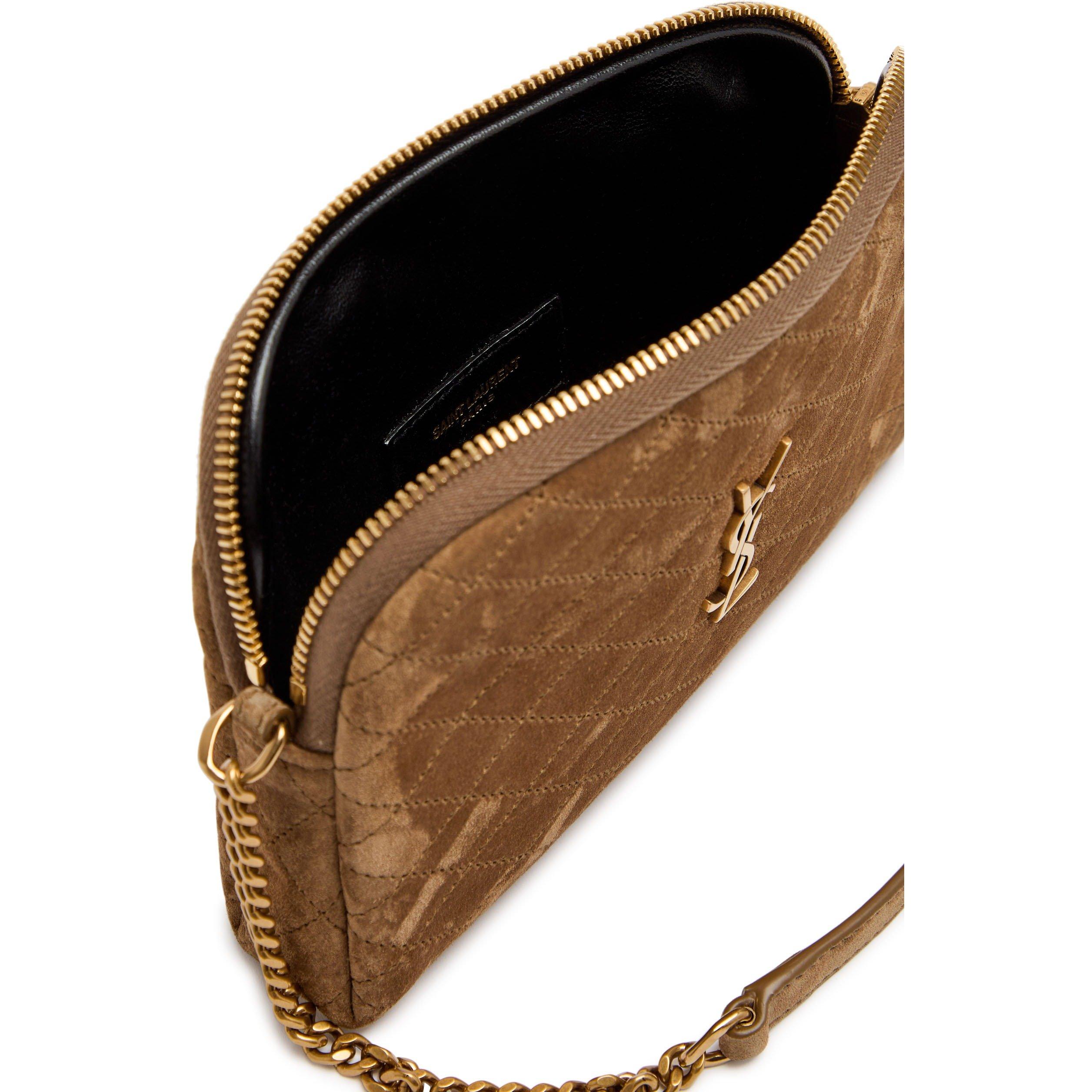 BROWN - Saint Laurent - HALF MOON GABY SUEDE CAMERA BA - 5