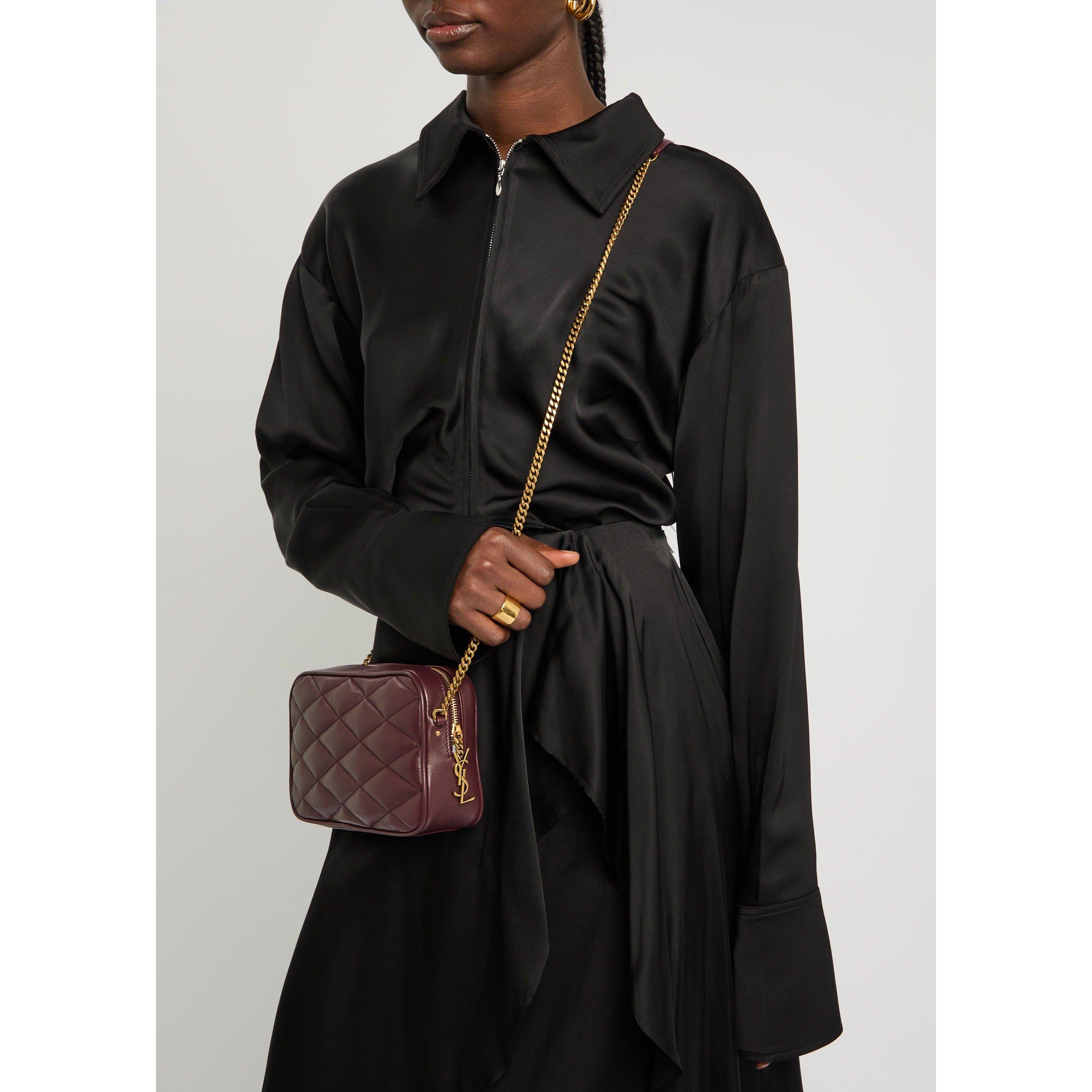BURGUNDY - Saint Laurent - SMALL QUILTED CAMERA BAG - 3