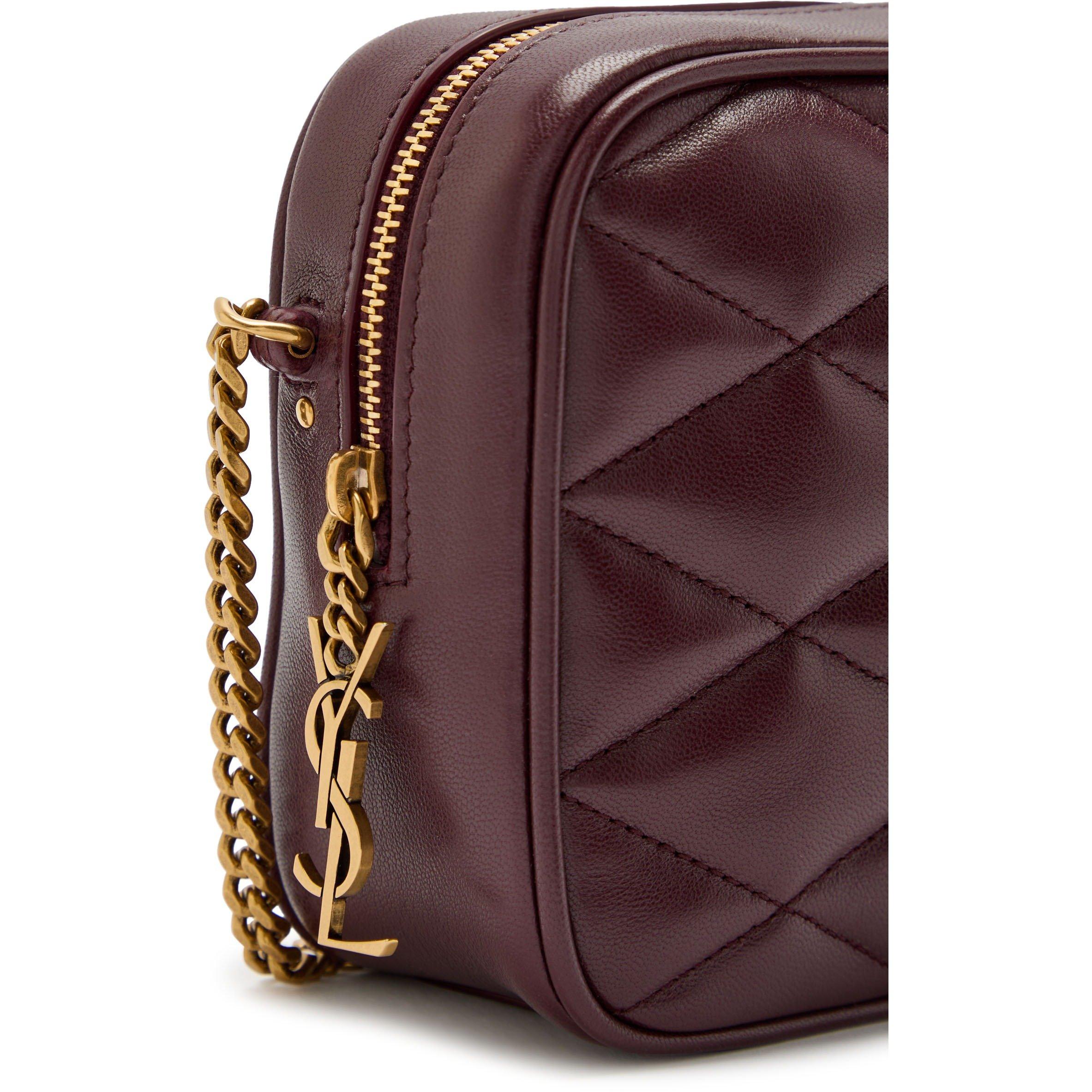 BURGUNDY - Saint Laurent - SMALL QUILTED CAMERA BAG - 4