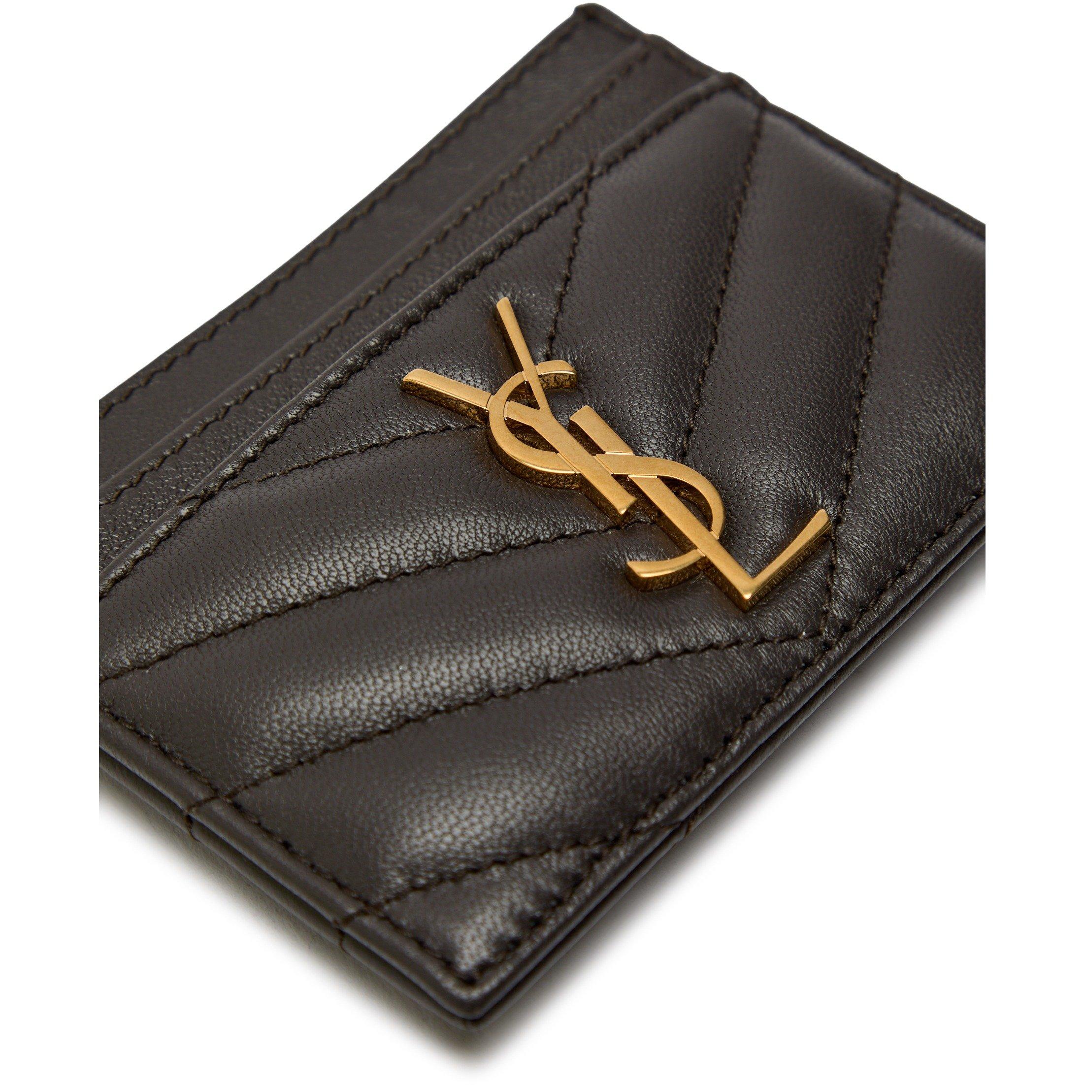 DARK GREY - Saint Laurent - Women's Leather Card Holder - 3