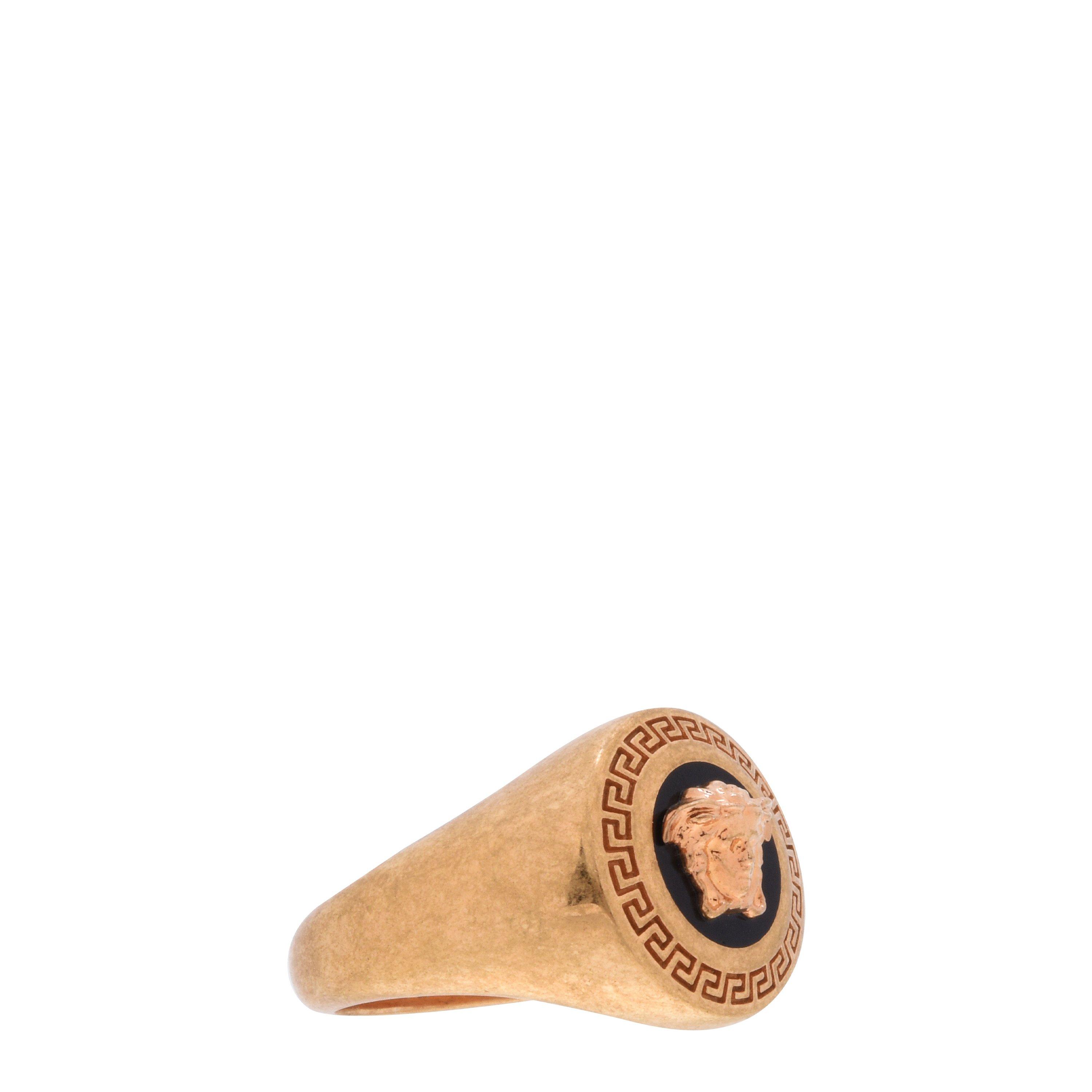 Blck/Gold K41T - Versace - Women's Round Medusa Signet Ring - 2