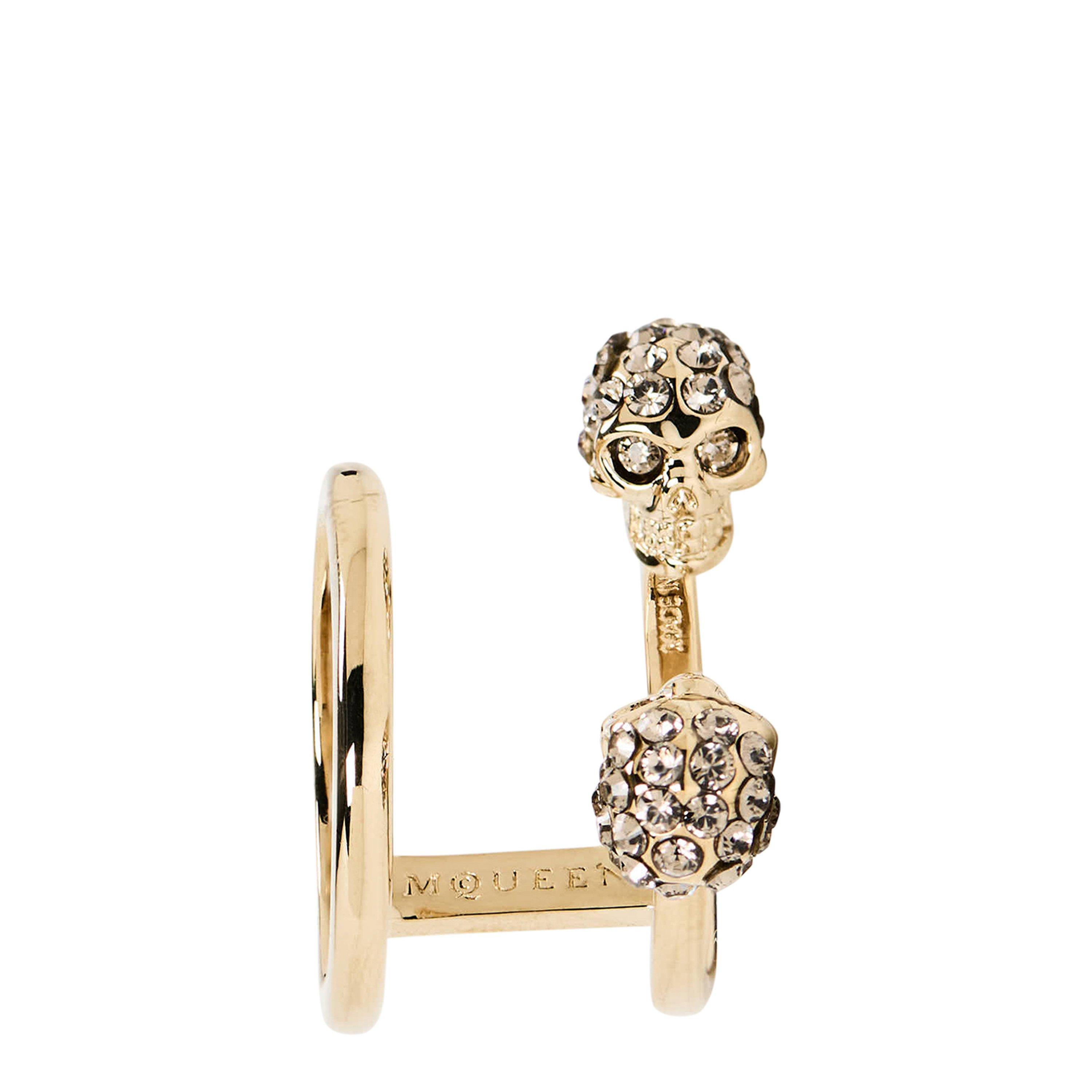 Alexander McQueen Women's Skull Brass Double Ring