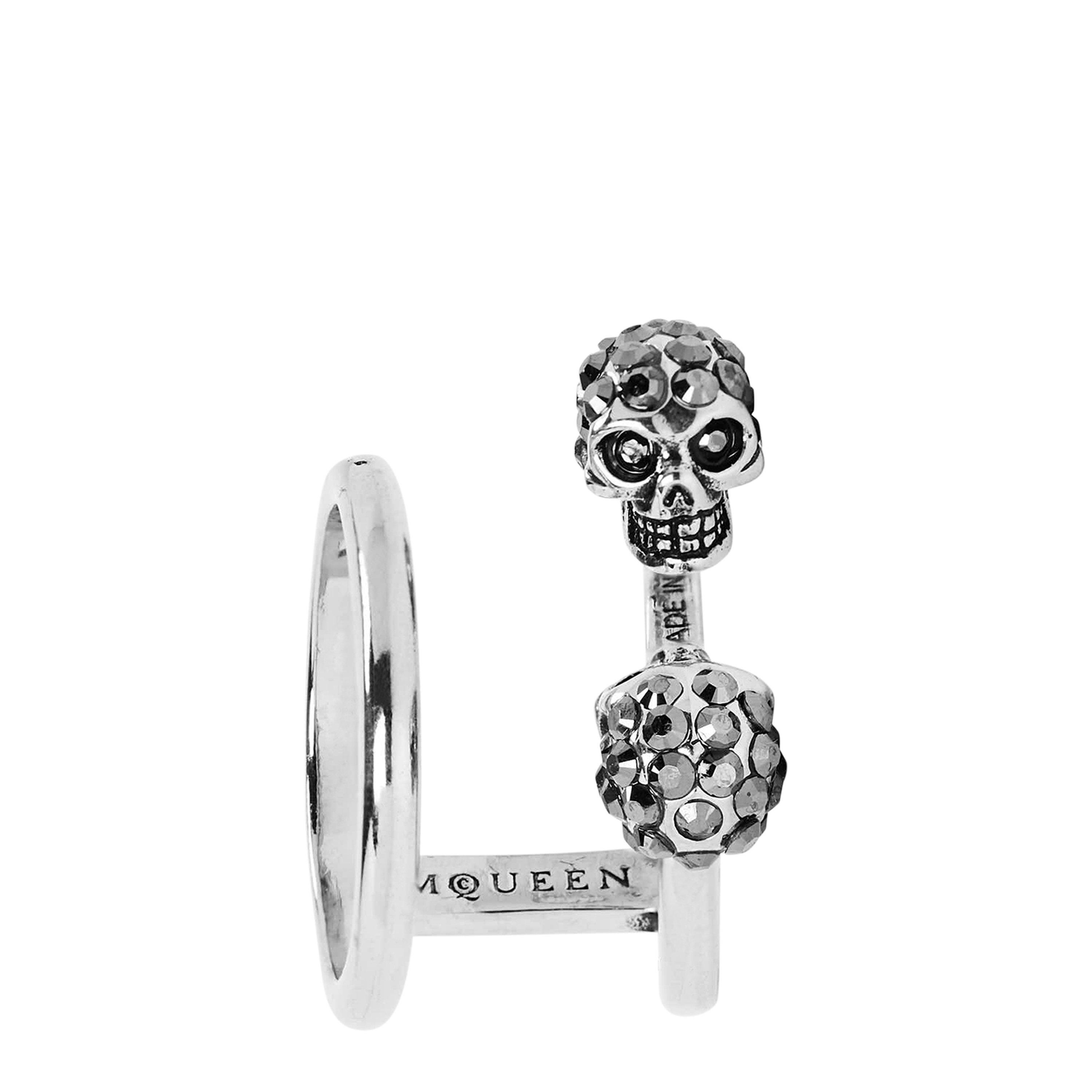 Alexander McQueen | Women's Skull Brass Double Ring | Flannels