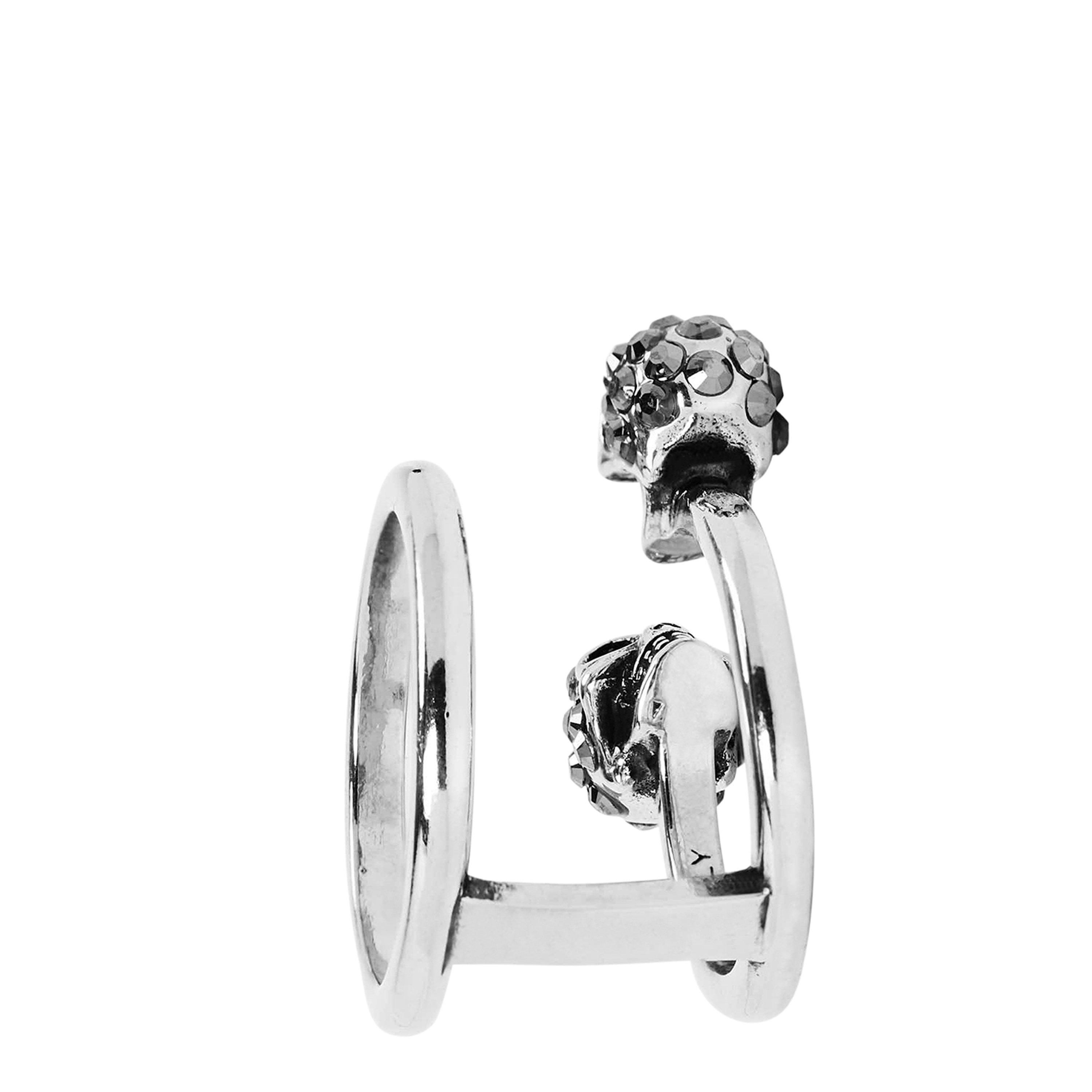 Silver 1177 - Alexander McQueen - Women's Skull Brass Double Ring - 2