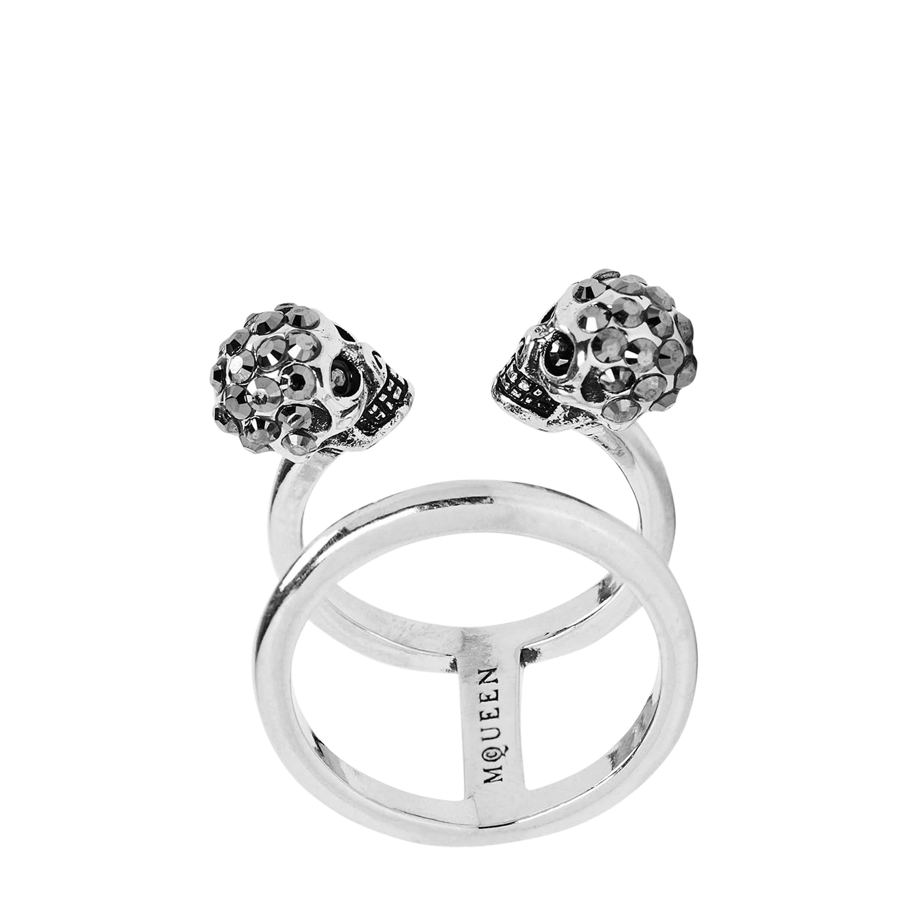 Silver 1177 - Alexander McQueen - Women's Skull Brass Double Ring - 3