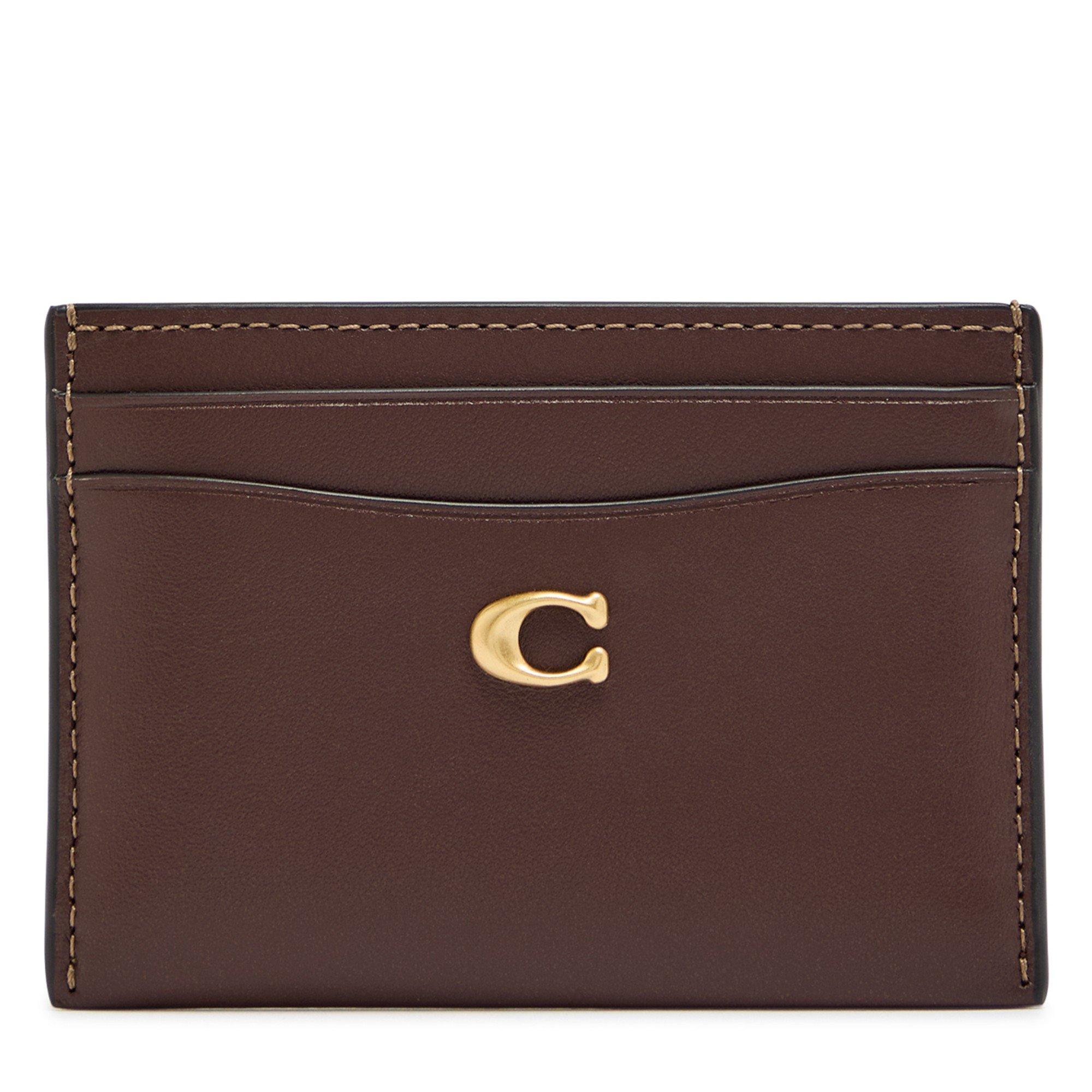 BROWN - Coach - REDINED CALF CARD CASE