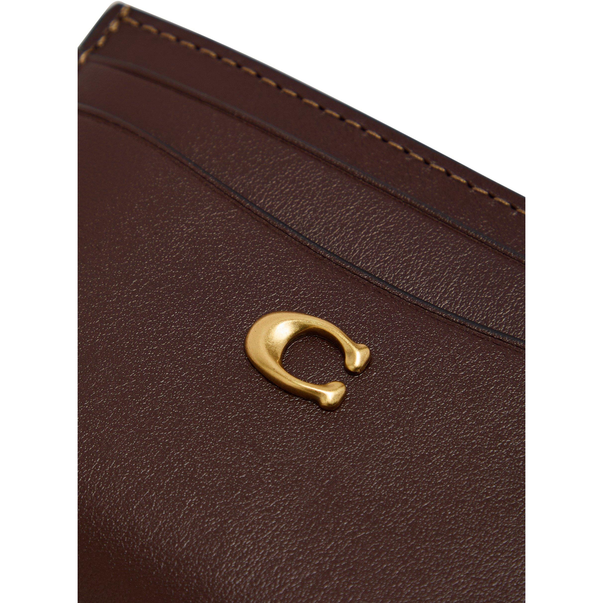 BROWN - Coach - Women's Refined Calf Leather Card Holder - 3