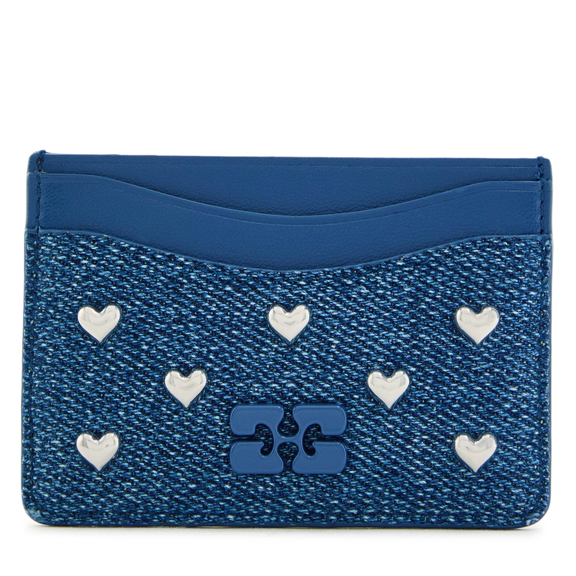 DENIM - Ganni - Card Holder Heart Studs
