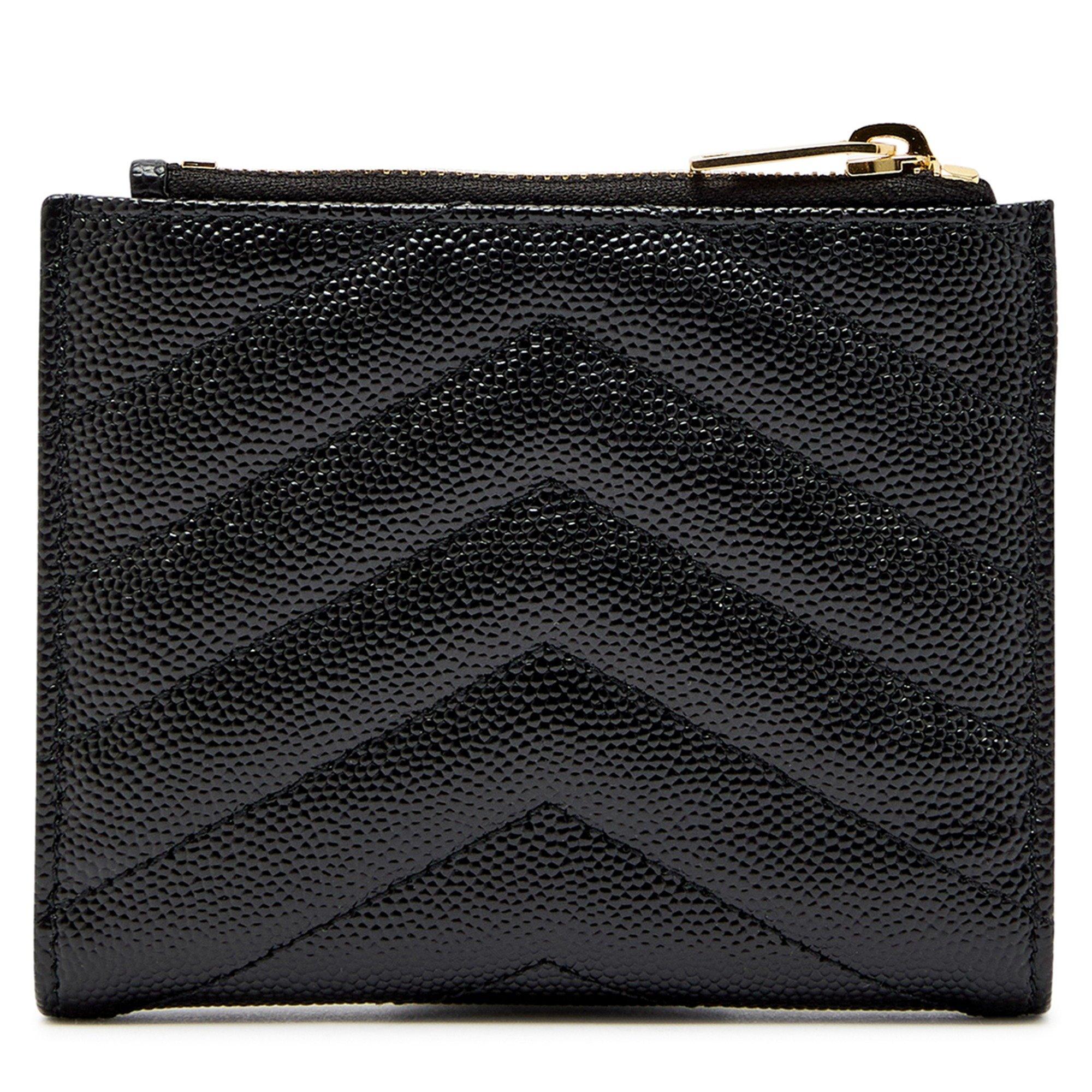 BLACK - Saint Laurent - Women's Cassandre Leather Billfold Wallet - 2