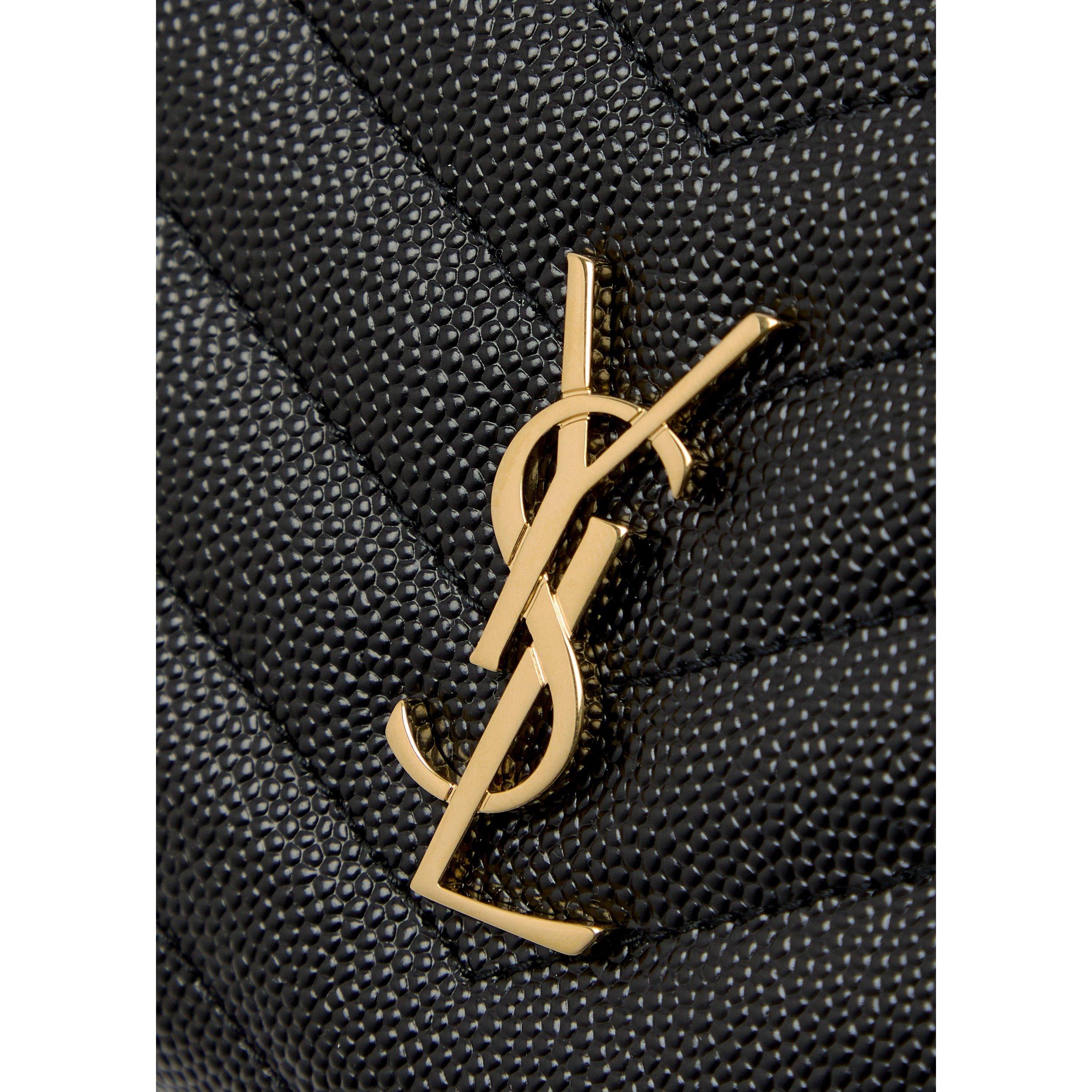 BLACK - Saint Laurent - Women's Cassandre Leather Billfold Wallet - 4
