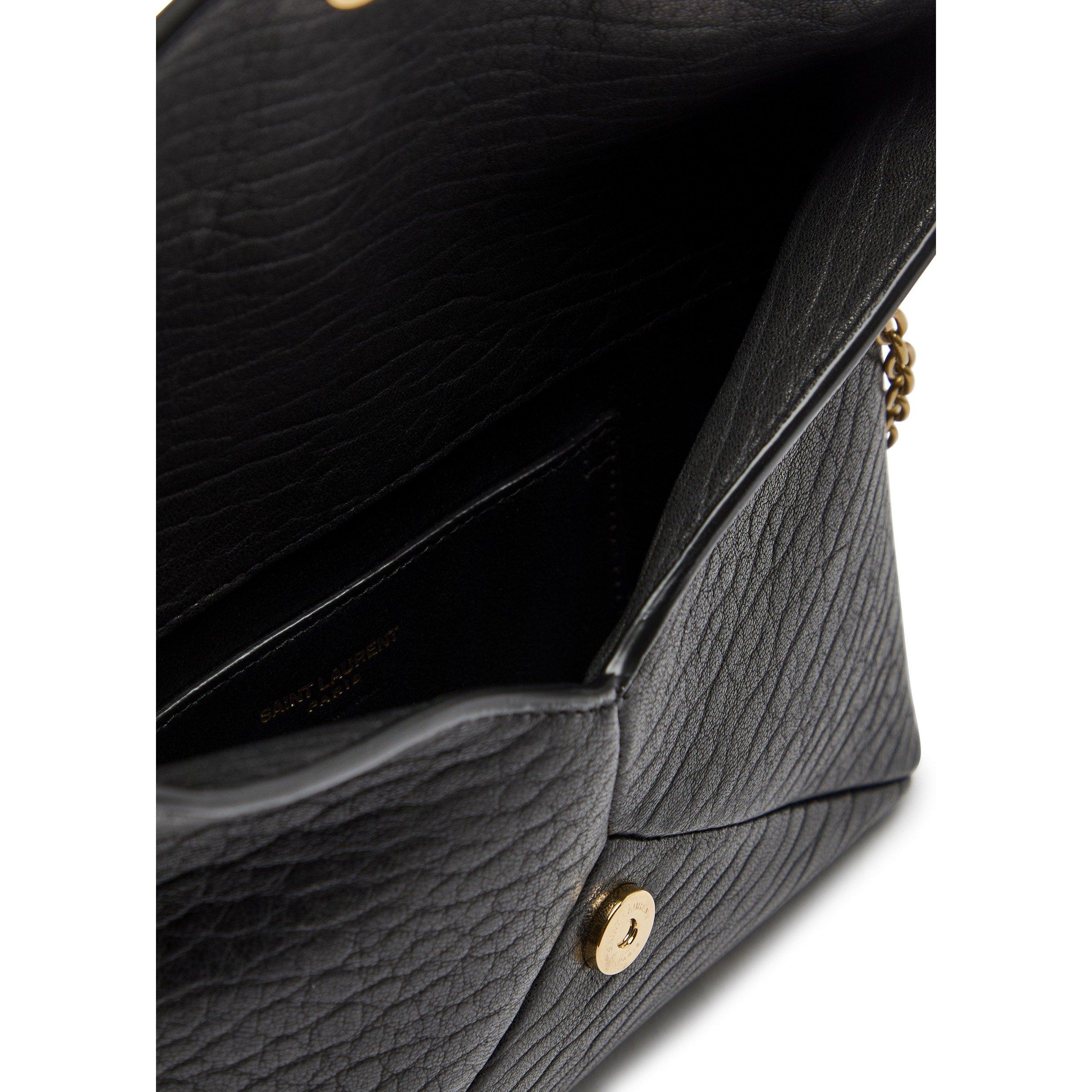 BLACK - Saint Laurent - Women's Envelope Leather Wallet on Chain - 5