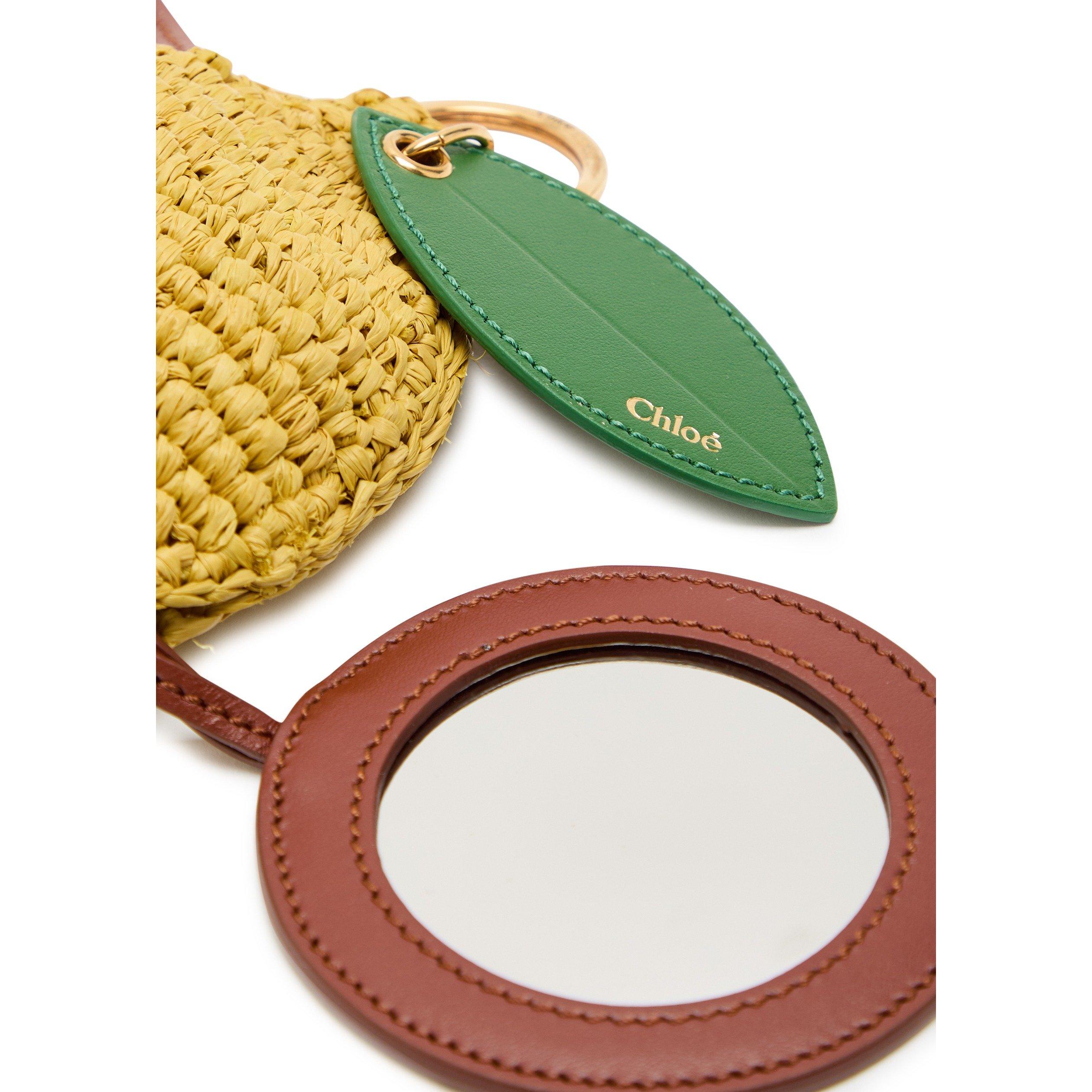 YELLOW - Chloe - Women's Lemon Leather Mirror Charm - 2