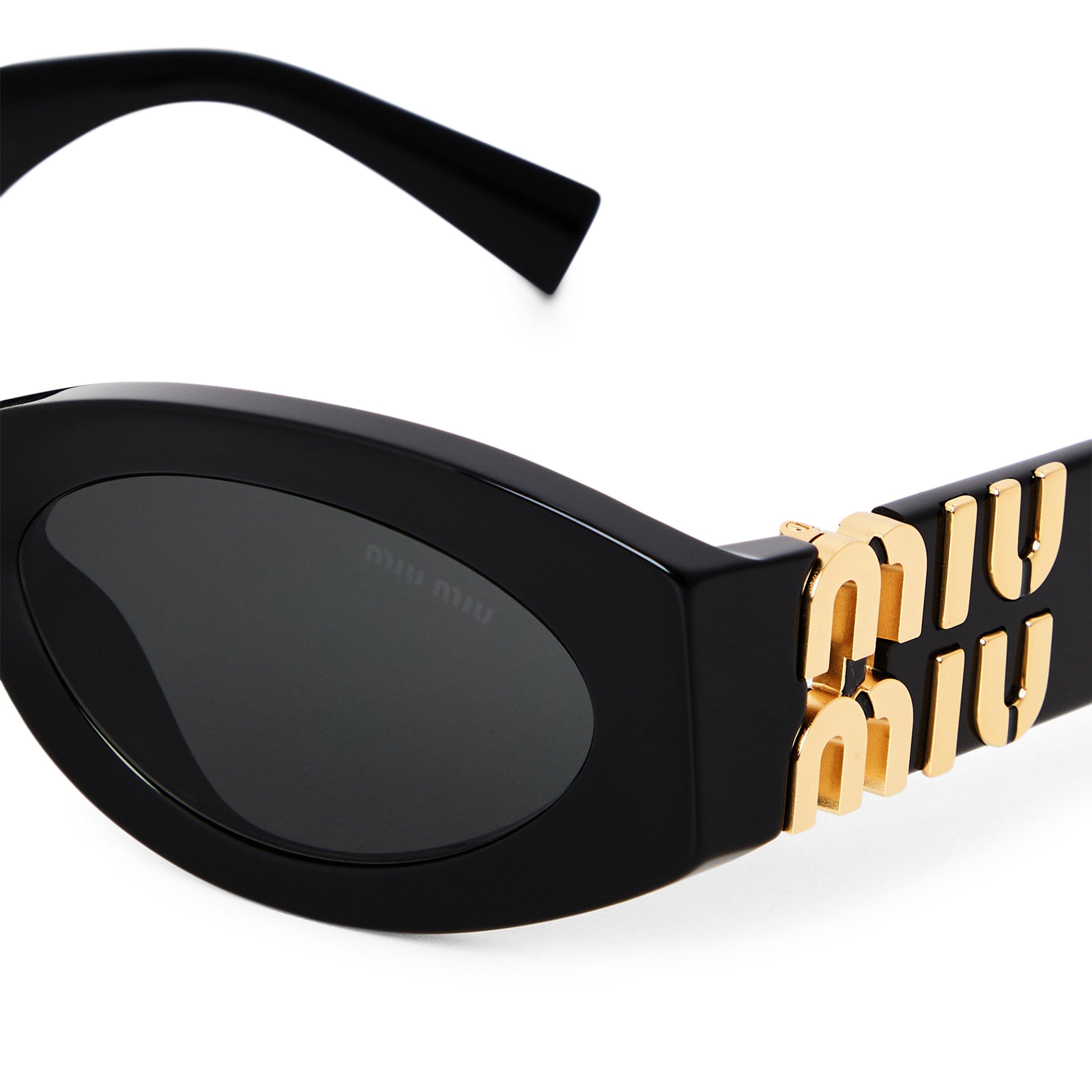 BLACK - Miu Miu - MIU MIU OVAL LOGO ACETATE - 3