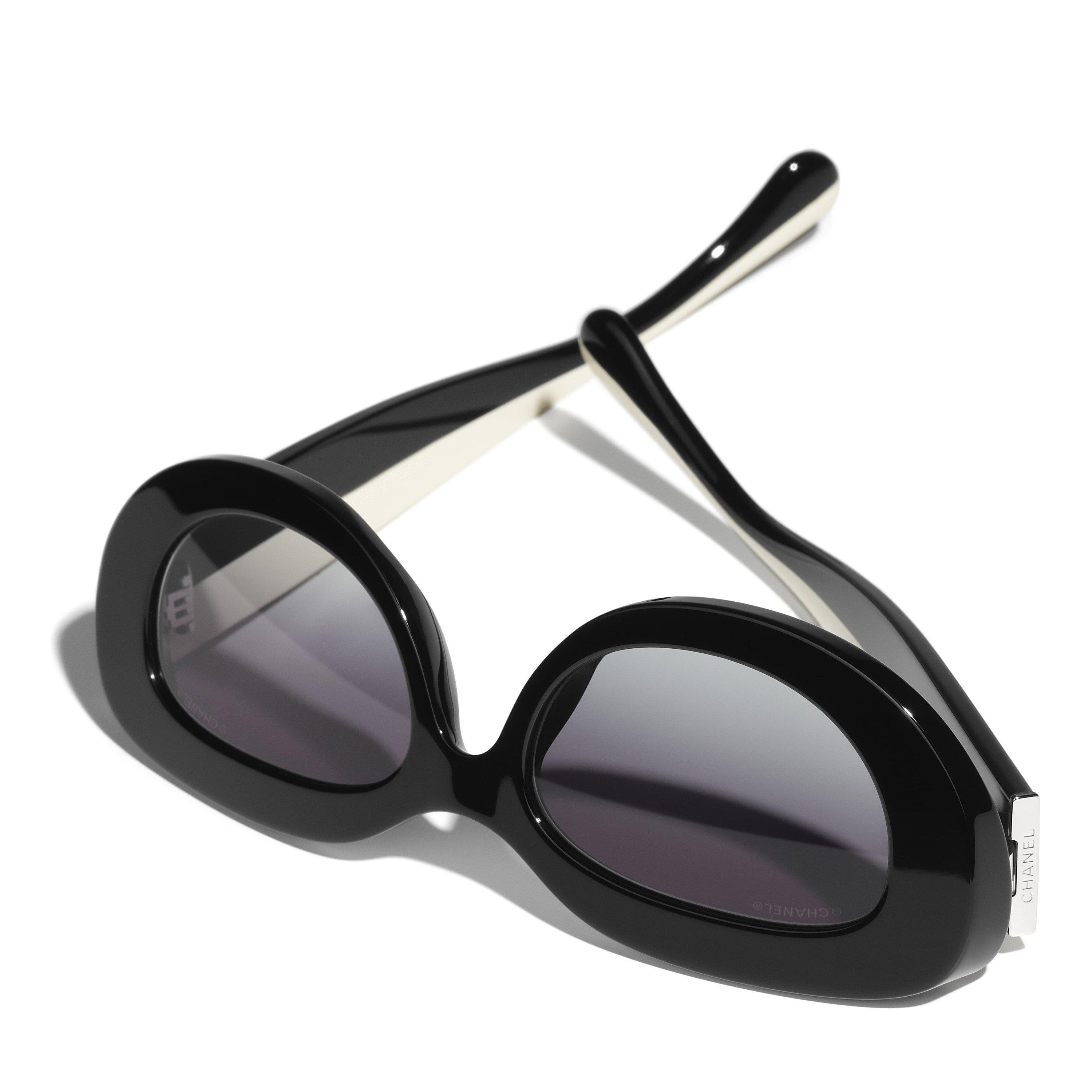 BLACK AND WHITE - CHANEL - CHANEL OVAL LOGO ACETATE SG - 3