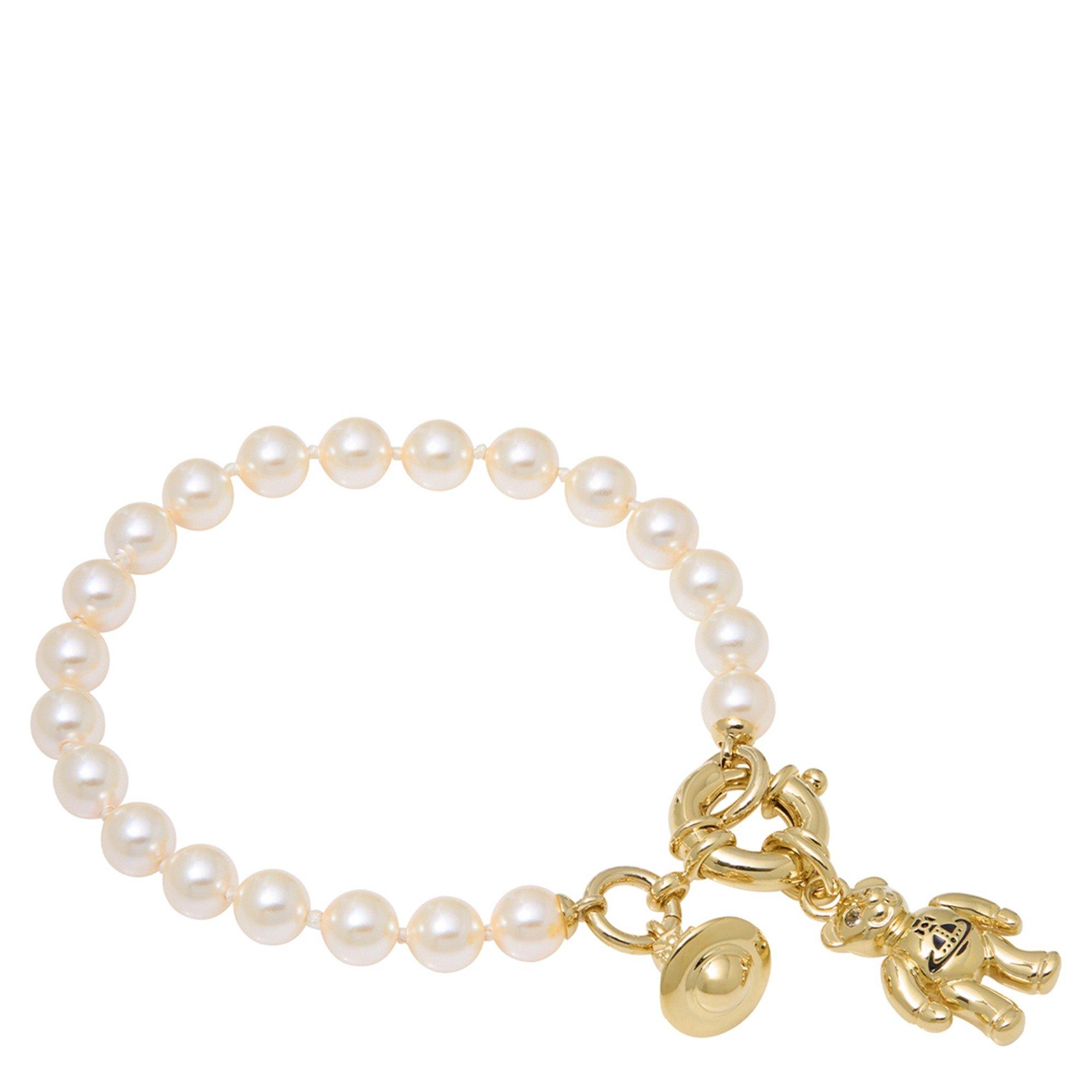 GOLD - Vivienne Westwood - Women's Ruby Pearl Bead Bracelet - 2