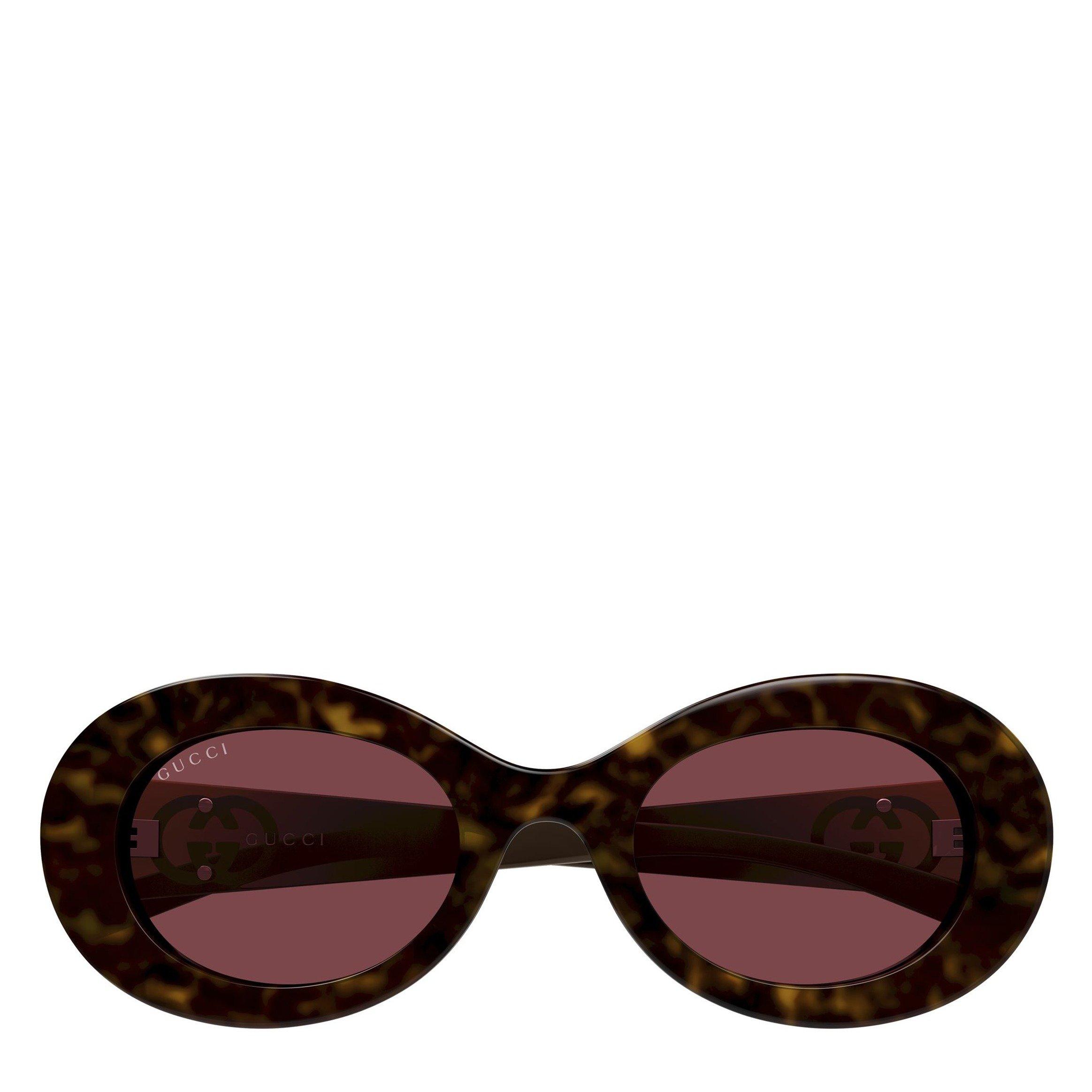 BROWN HAVANA - Gucci - GUCCI F ROUND LOGO DETAIL ACET - 2