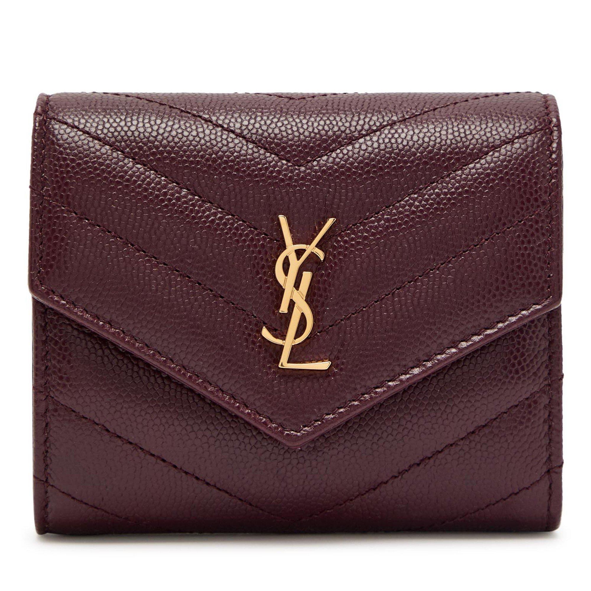 BURGUNDY - Saint Laurent - CASSANDRE QUILTED WALLET - 1