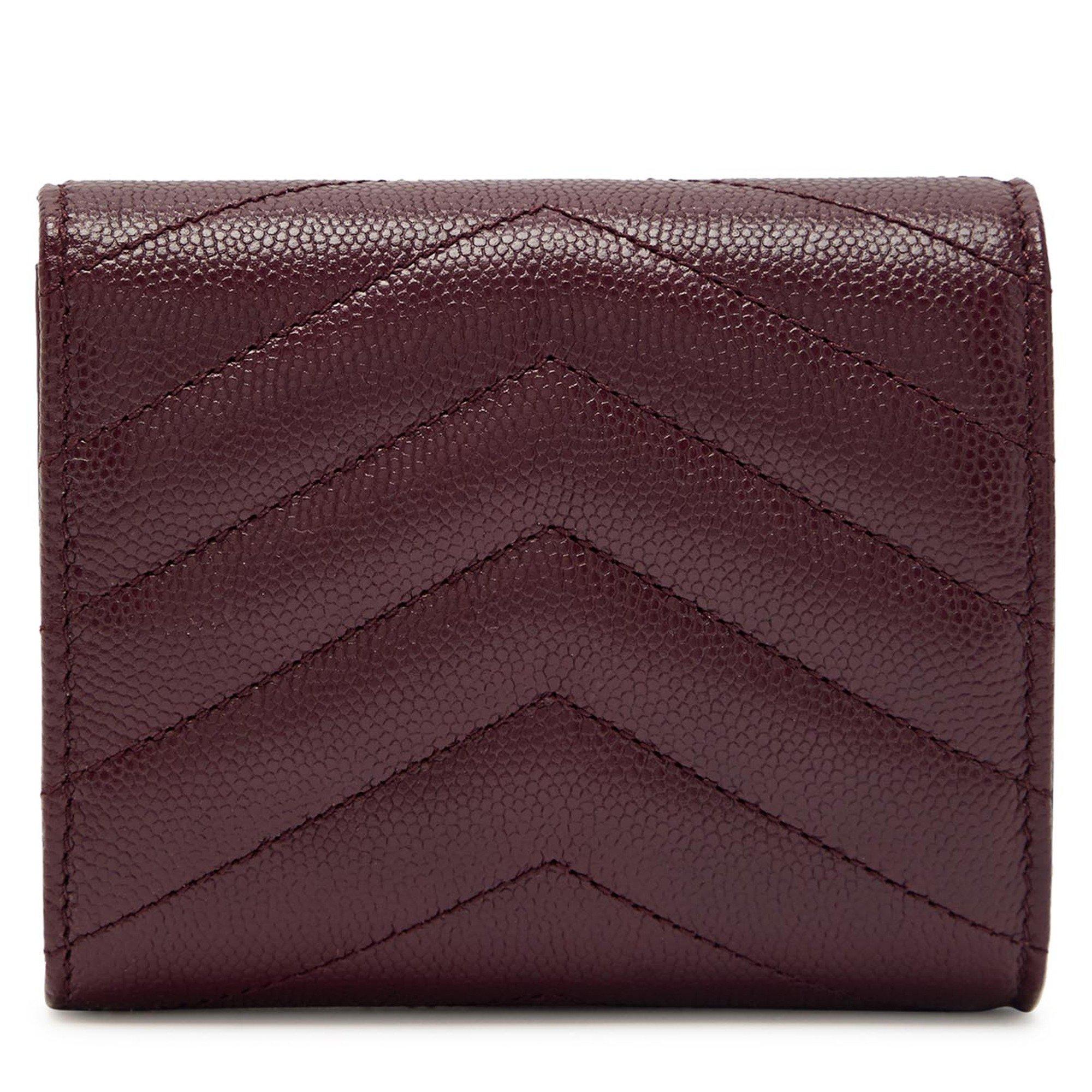 BURGUNDY - Saint Laurent - CASSANDRE QUILTED WALLET - 2