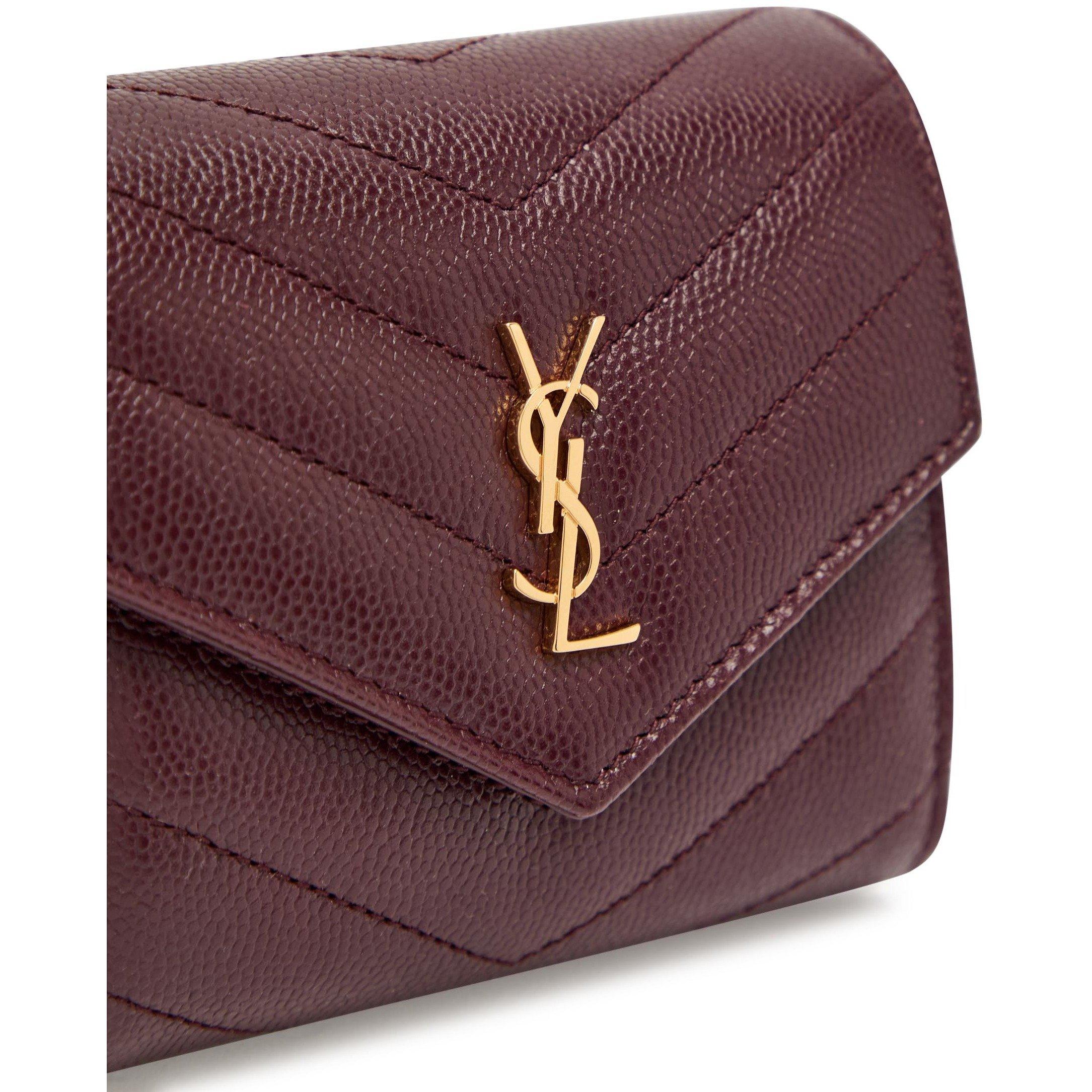 BURGUNDY - Saint Laurent - CASSANDRE QUILTED WALLET - 3