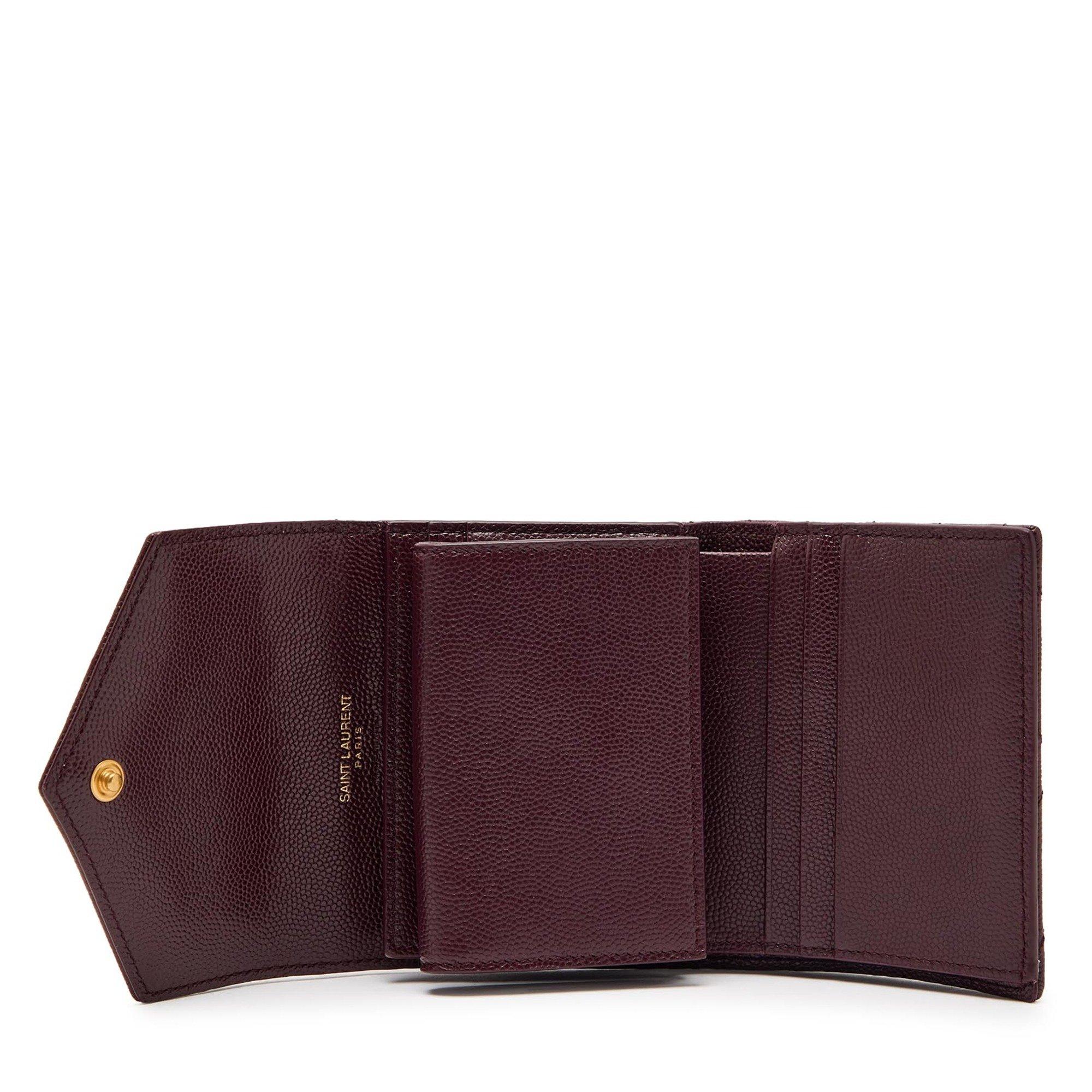 BURGUNDY - Saint Laurent - CASSANDRE QUILTED WALLET - 4