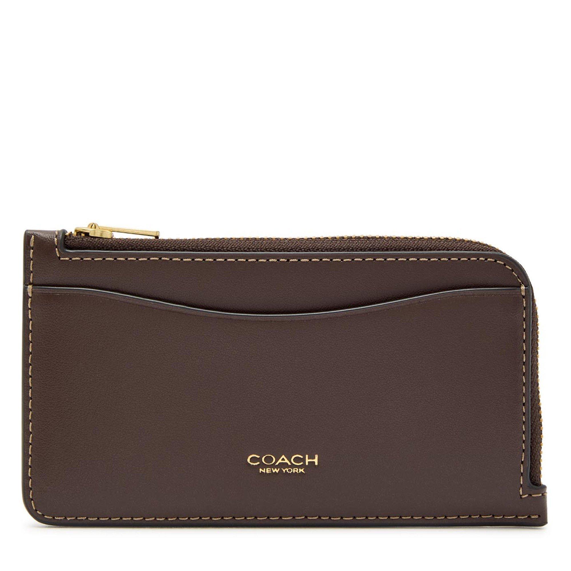 BROWN - Coach - NEW YORK CALF ZIP CARD CASE