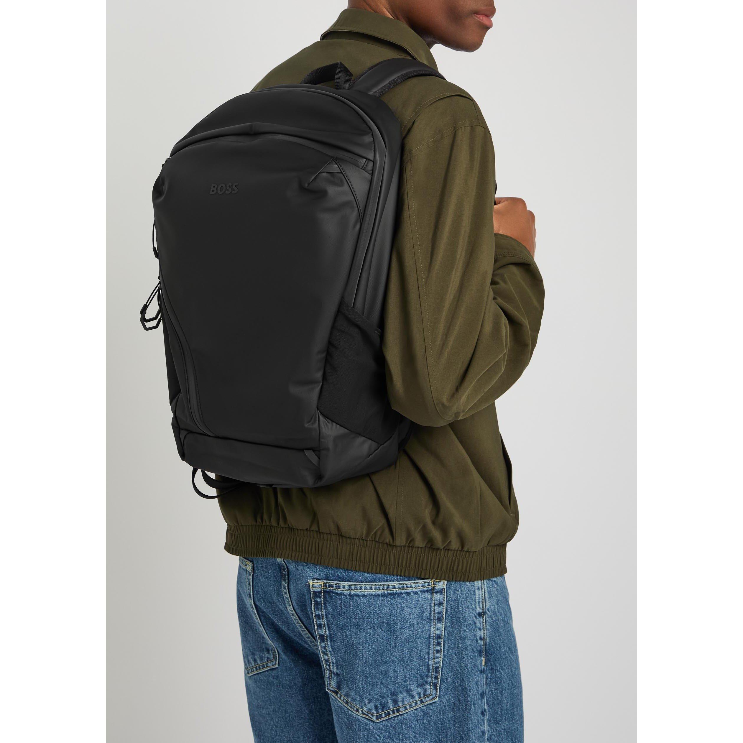 BLACK - Hugo - HUGO BOSS STENSON BACKPACK - 3