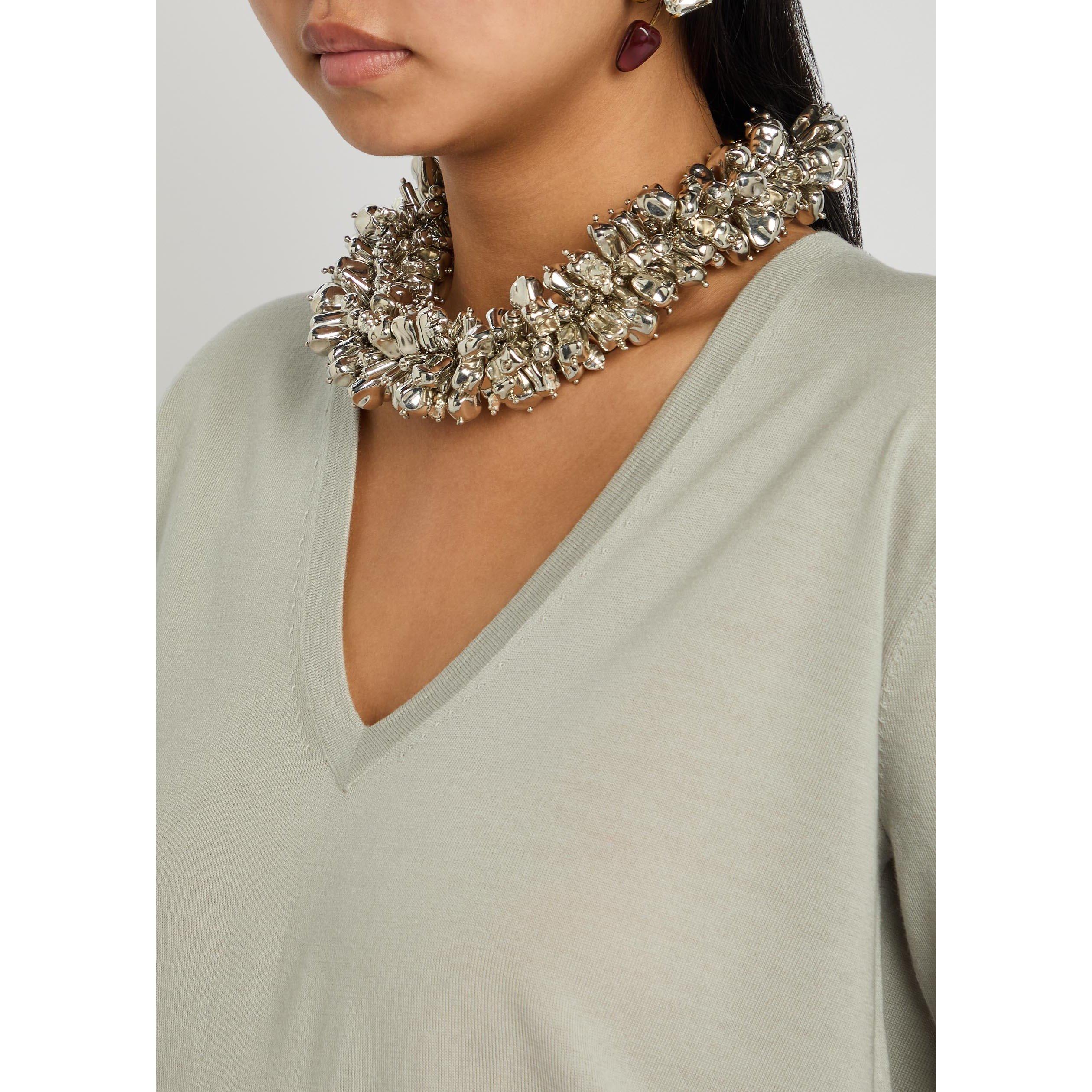 SILVER - Dries Van Noten - EMBELLISHED ONE ROW NECKLACE - 3